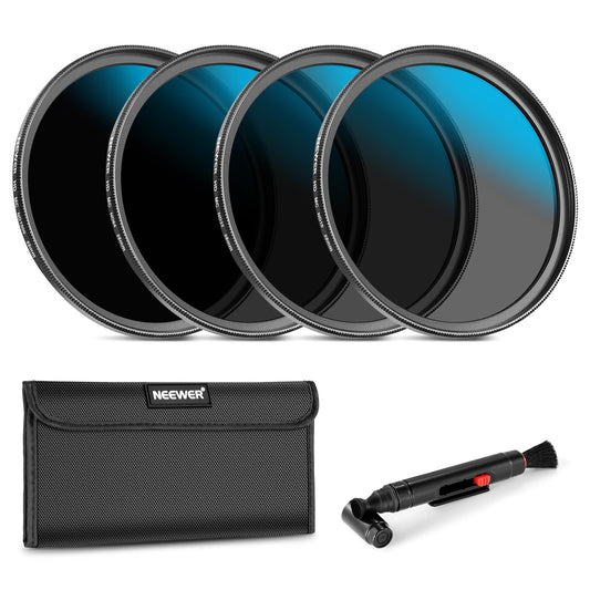 NEEWER 58 mm ND filter set, ND16/ND32/ND64/ND1000, lens cleaning pen, filter bag, HD filter accessory set, compatible with Canon Nikon Sony camera lens - NW