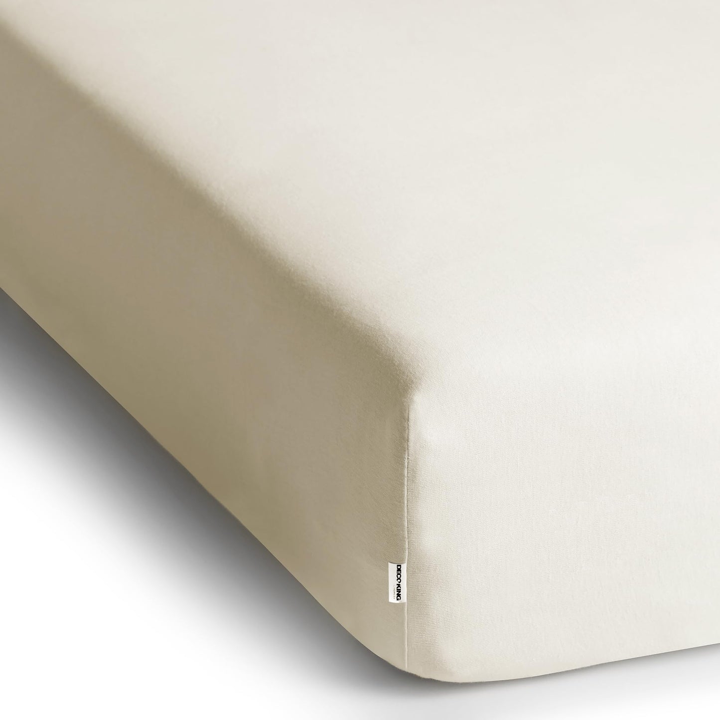 DecoKing fitted sheet 200x220 220x240 cm 100% combed cotton ecru fitted sheets jersey box spring bed Amber 200 x 220 220 x 240