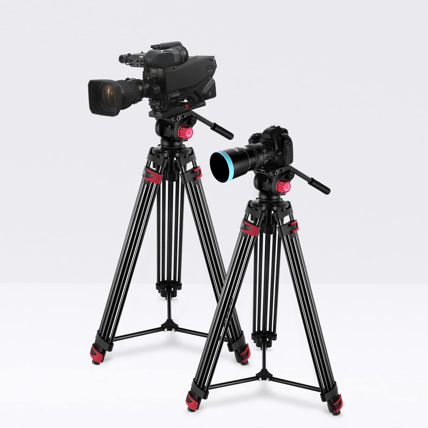 NEEWER 200cm video tripod, robust camera tripod made of aluminum alloy with 360° fluid head, quick release plate compatible with Canon Nikon Sony and other DSLR camera camcorders, 8kg load capacity - TP-M200