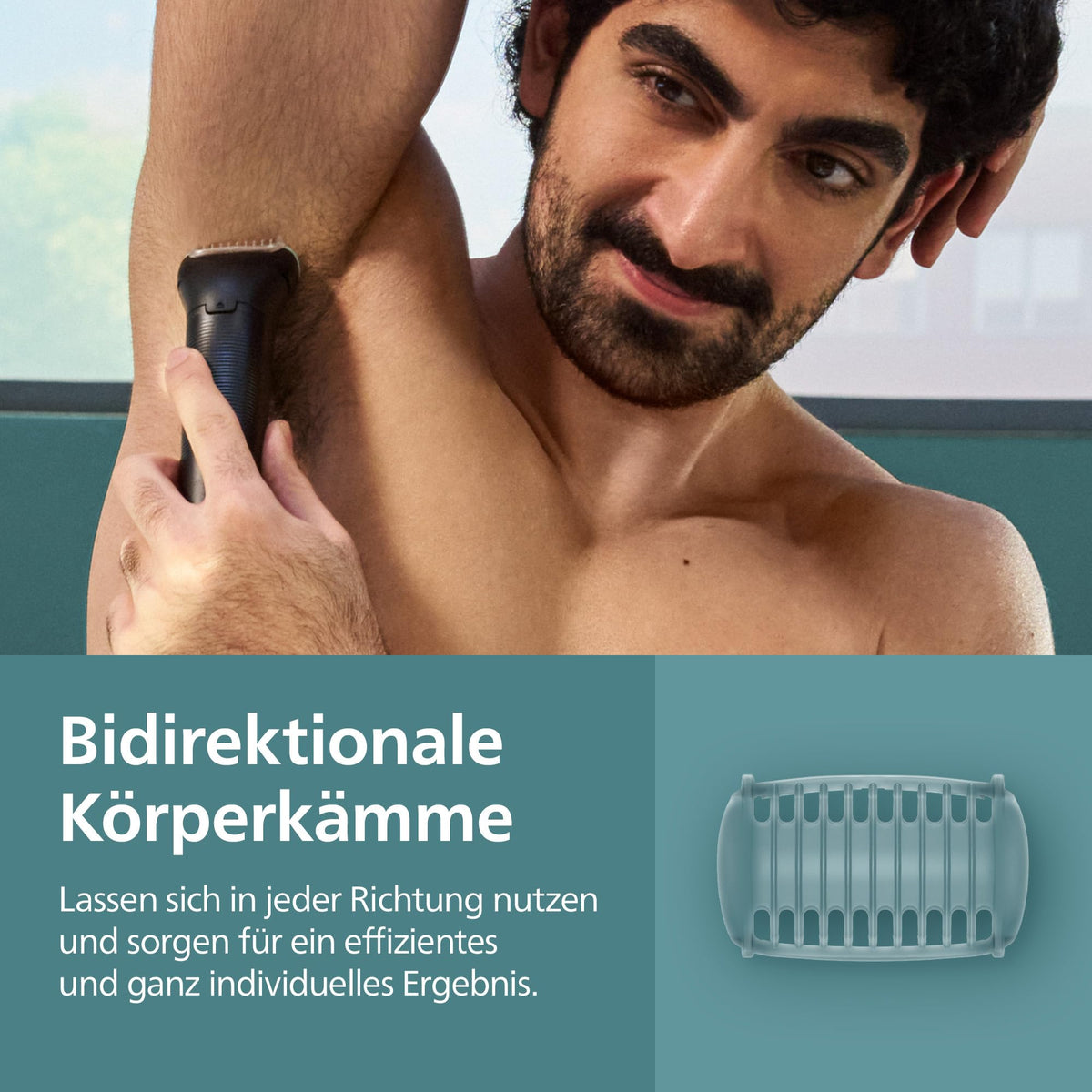 Philips Bodygroom Series 5000 – Trimmer for men with a triple protection shaving system, also suitable for use in the intimate area, 100% showerproof, 100 minutes of runtime, model BG5470/15.