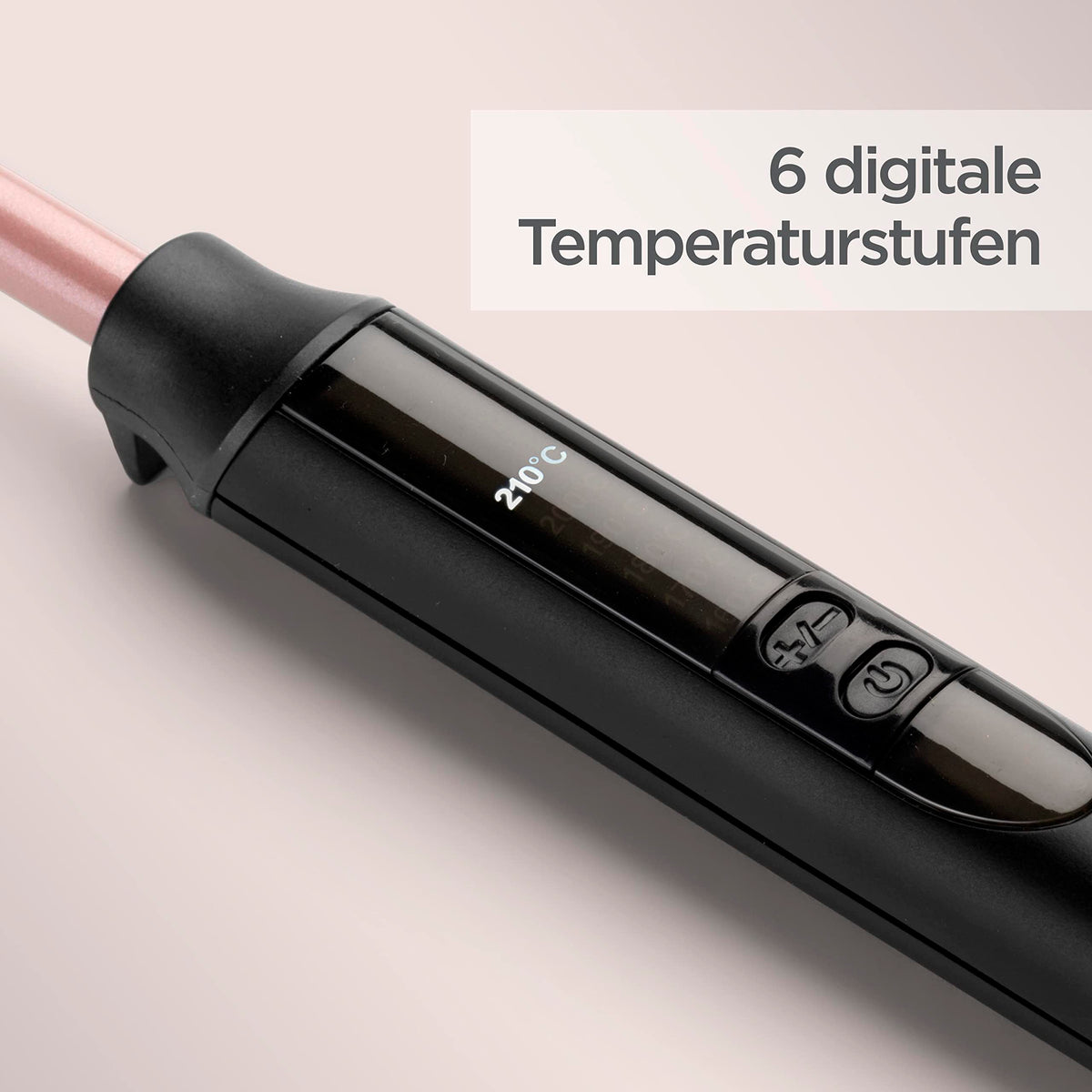 BaByliss 10 mm Lockenstab – Acoperire din quartz-ceramică, 10 niveluri de temperatură, ondulator pentru bucle mici, design compact, roz și negru, C449E