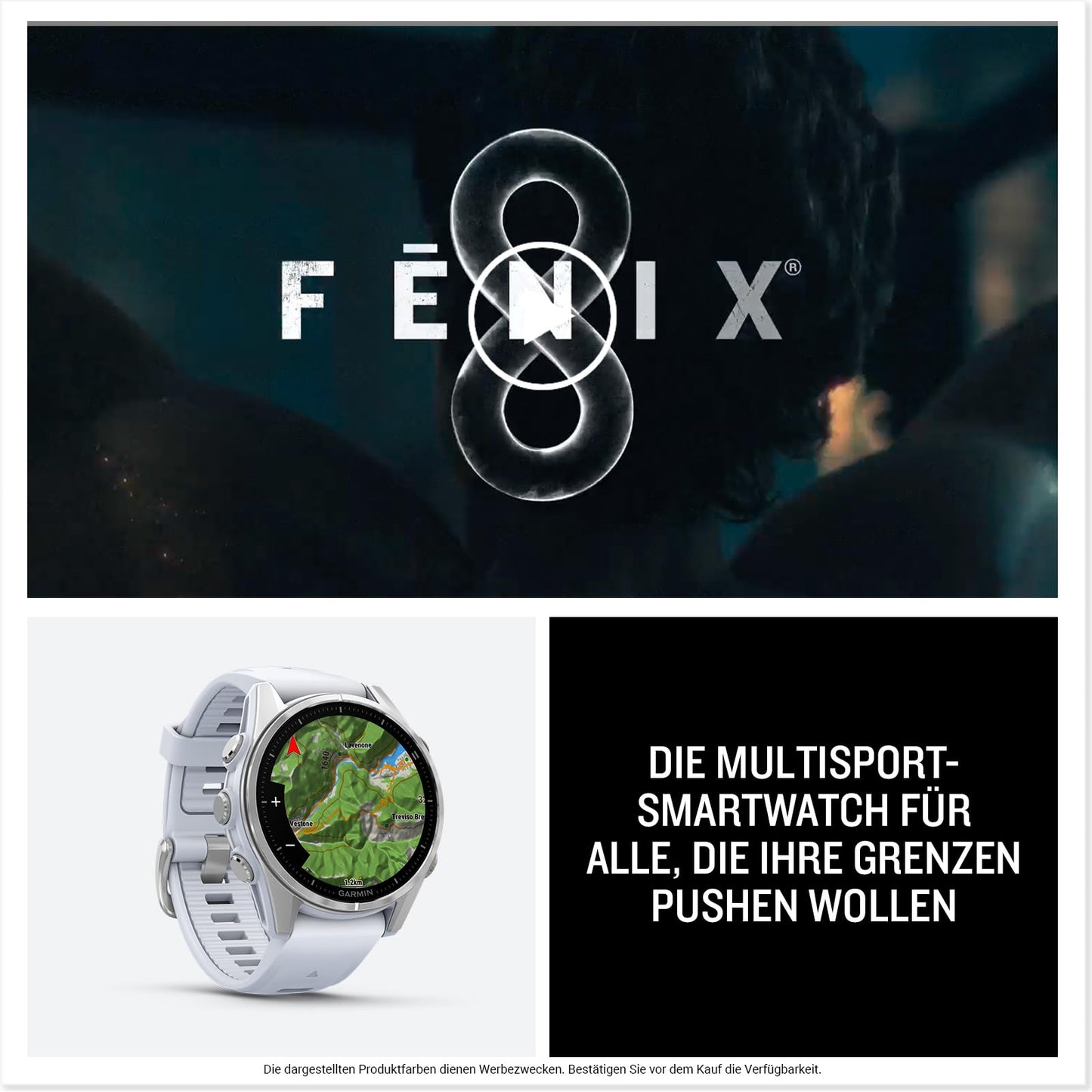 Garmin fēnix 8 43mm – multisport smartwatch, 1.3" AMOLED touch/button display, up to 10 days battery life, 80+ sports/outdoor apps, TOPO maps, ECG, telephony, music, flashlight - 010-02903-00