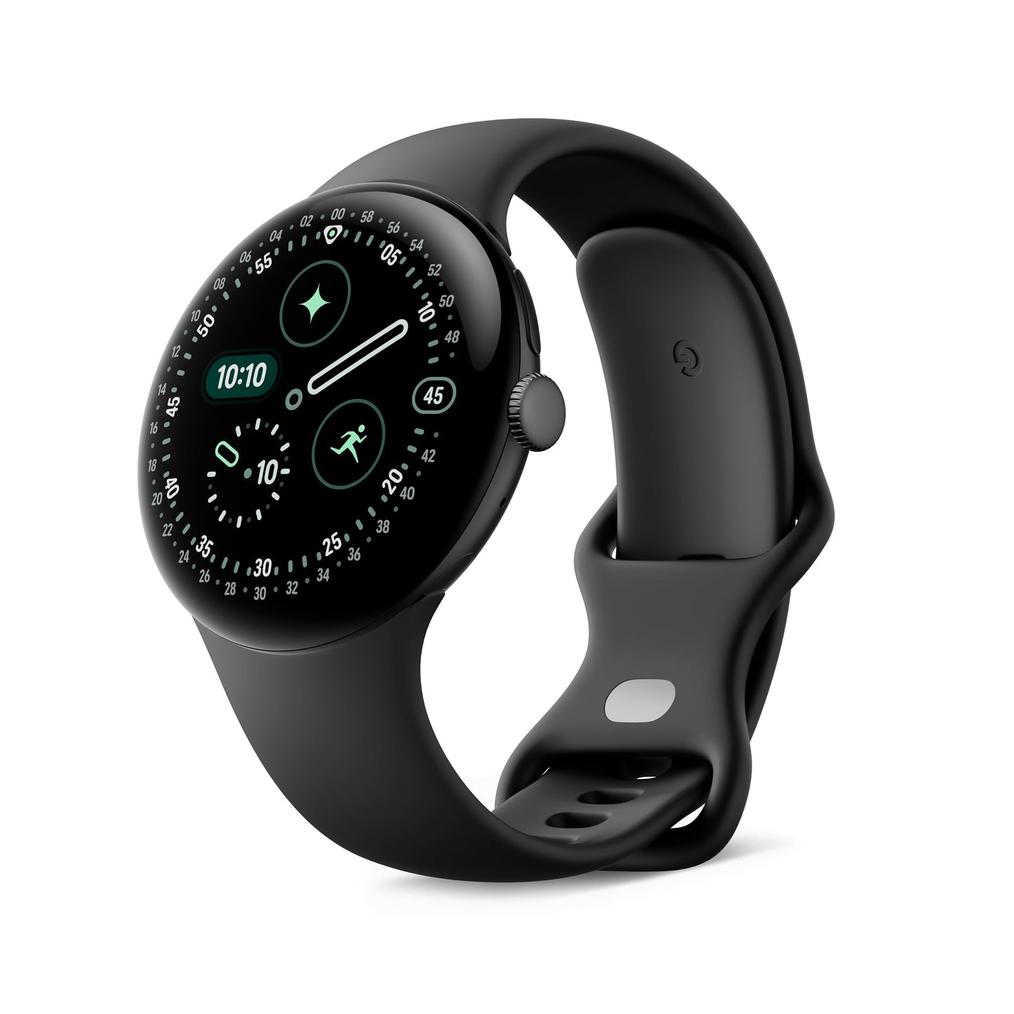 Google Pixel Watch 4 (45mm) - Android smartwatch with comprehensive health and fitness tracking and Gemini support - Matte Black aluminum body - Obsidian sports band - LTE