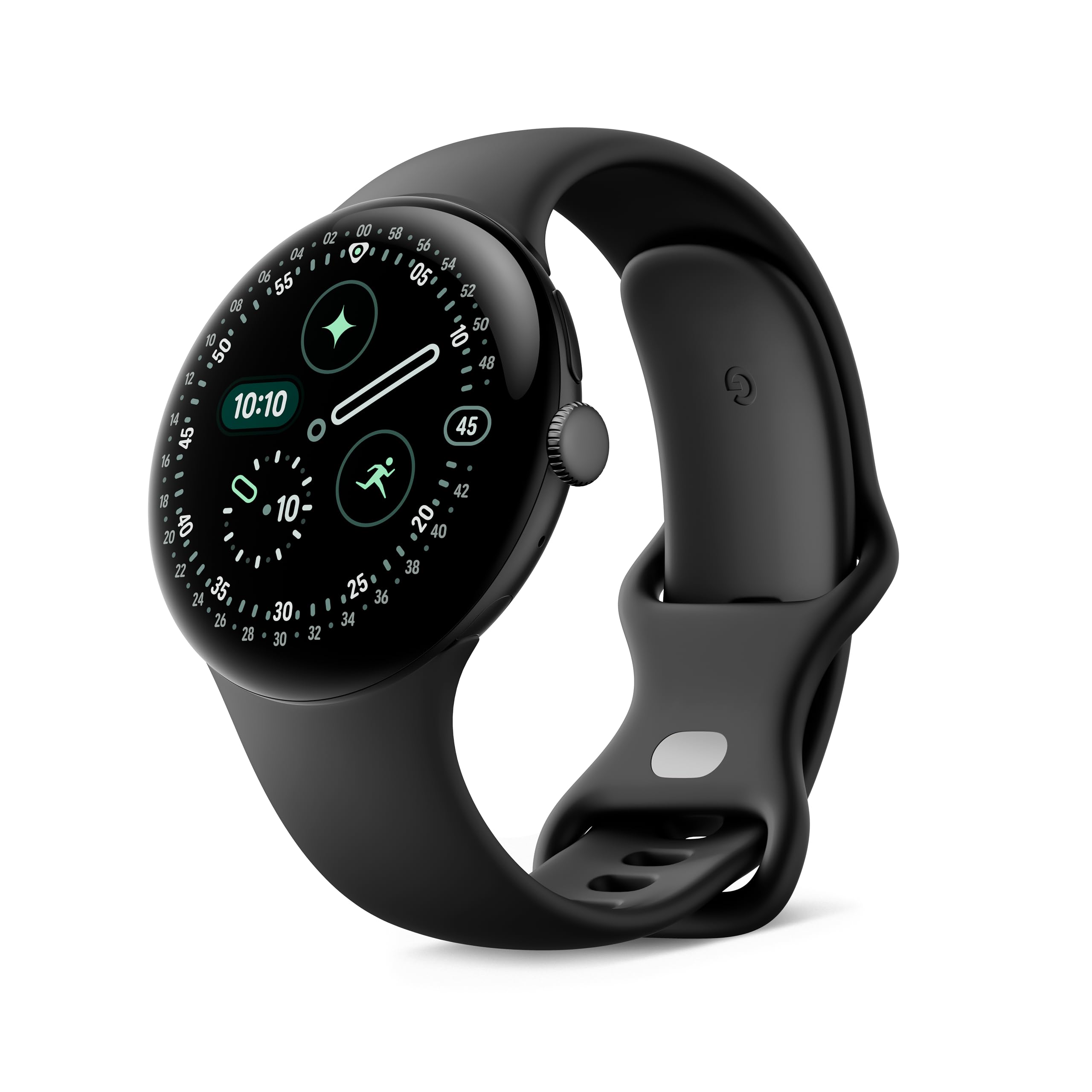 Google Pixel Watch 4 (45mm) - Android smartwatch with comprehensive health and fitness tracking and Gemini support - Matte Black aluminum body - Obsidian sports band - LTE