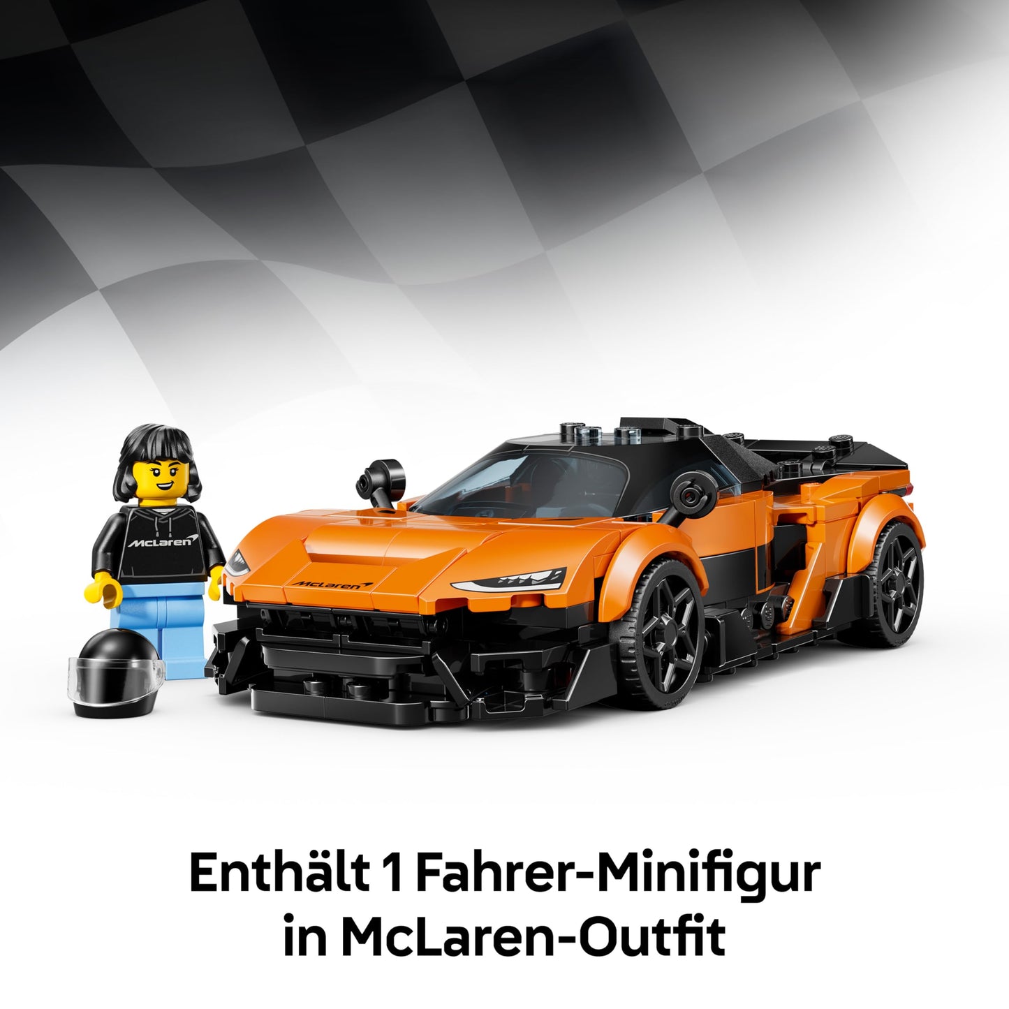 LEGO Speed Champions McLaren W1 - model car with collectible driver minifigure - birthday gift idea for boys aged 9 and up and motorsport fans - 77257