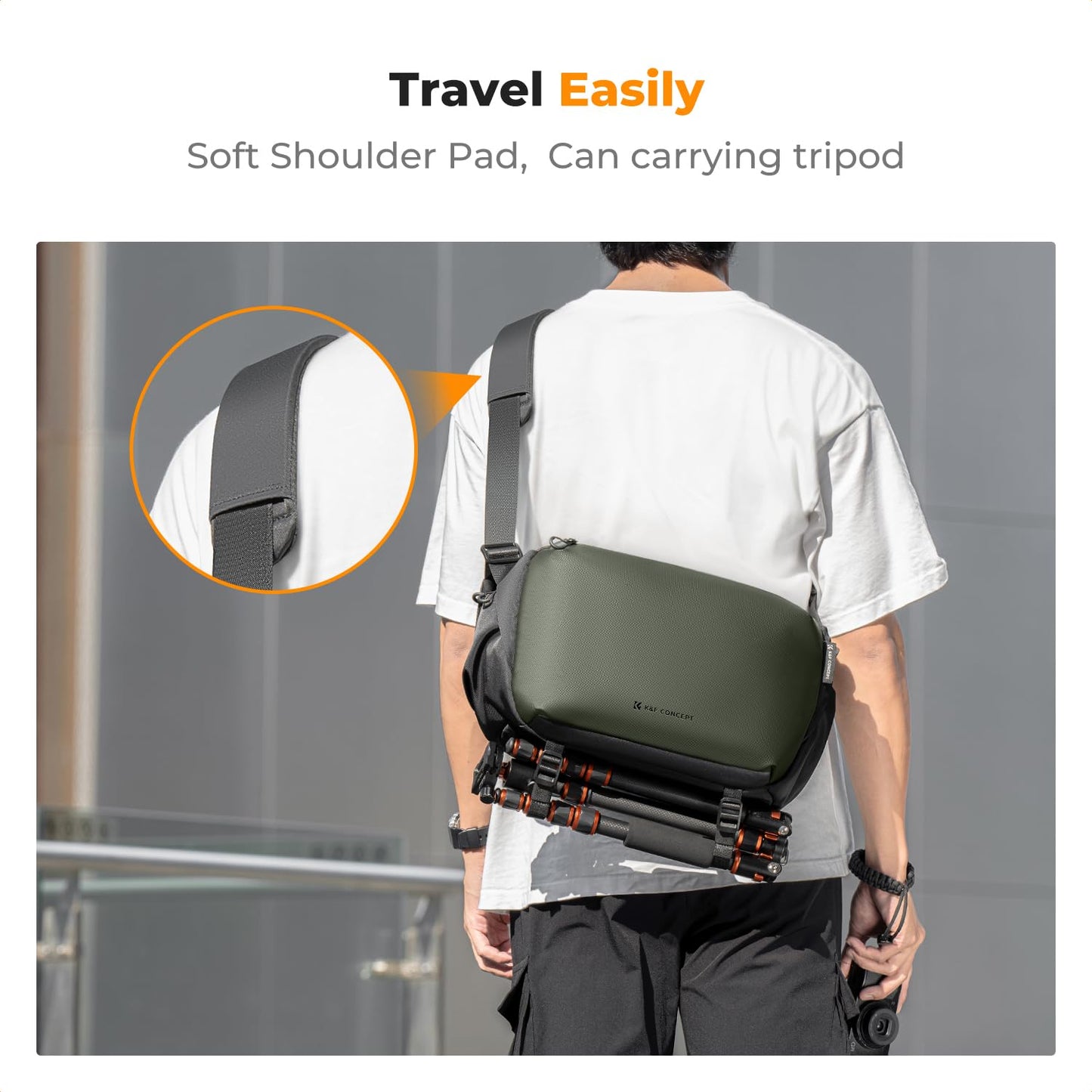 K&F CONCEPT Camera Backpack Shoulder Bag Square Bag Bags for Photographers Camera Rectangle Case Compatible with Canon/Nikon/Sony/DJI Mavic Drone Backpack (Large L) - KF13.177V2