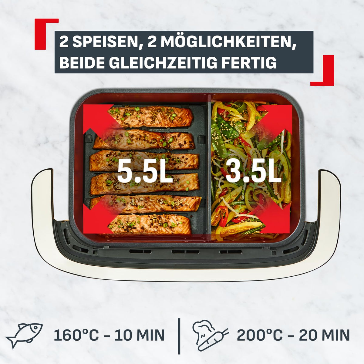 Tefal Infra Heat Ever Fry Dual Flex Air Fryer, 9 L capacity - EY9288E0