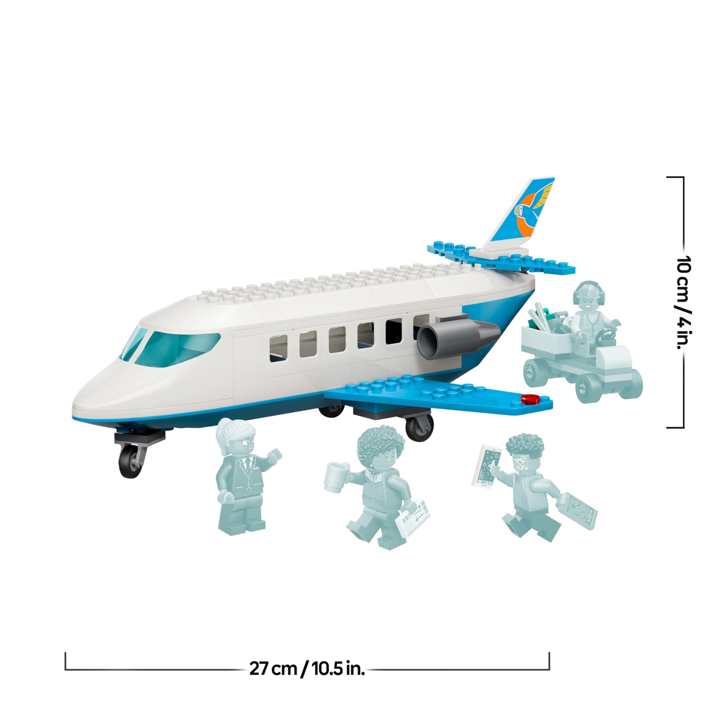LEGO City Passenger Jet Toy - Airplane Model Kit with 4 Minifigures and Travel Accessories - Educational Toy - Birthday Gift for Boys Ages 4 and Up - 60492