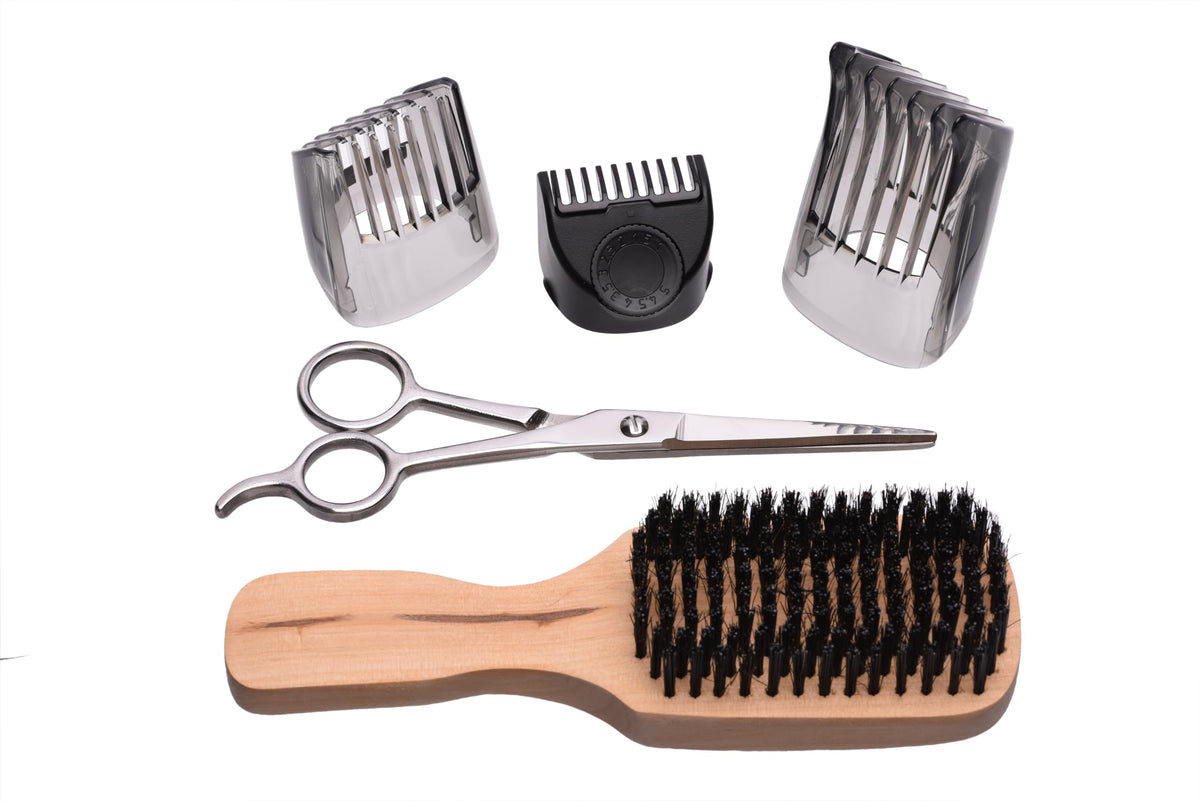 Remington Beard Trimmer for Men [including XL-long full beard attachment/0.4mm-35mm/titanium self-sharpening blades] Beard Trimmer Set (3 attachment combs: stubble/short/XL, mains/battery operation, long hair trimmer) MB4046