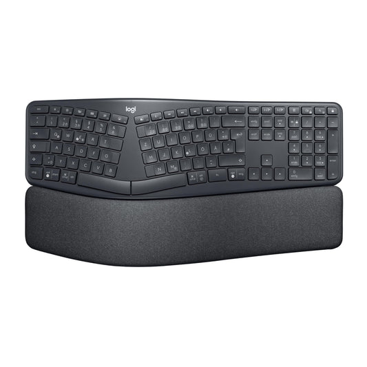 Logitech ERGO K860 Wireless Ergonomic Keyboard - Split Keyboard, Wrist Rest, Natural Typing, Stain-Resistant Material, Bluetooth and USB Connection, for Windows/Mac - Graphite - 920-009167
