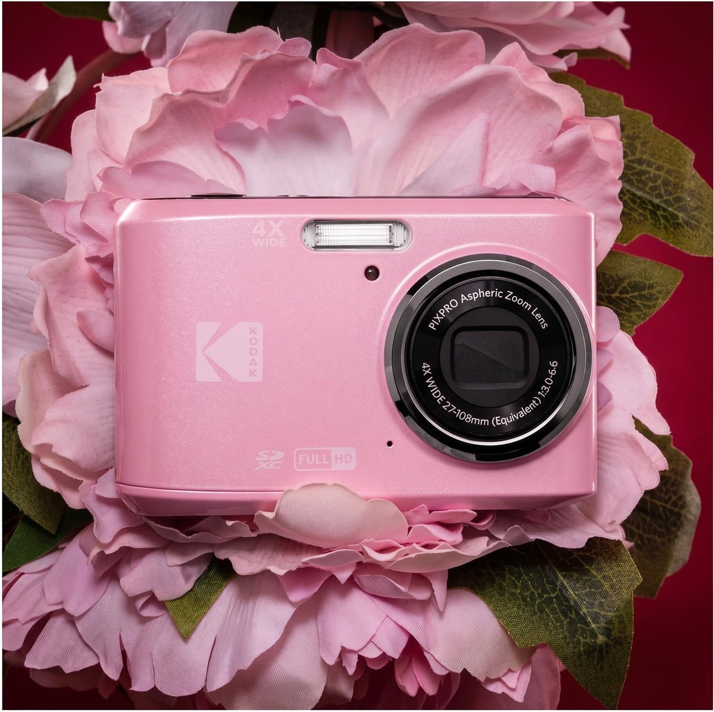 Kodak PIXPRO FZ45 Friendly Zoom 16MP 1080p Full HD Digital Camera with 4X Optical Zoom and 27mm Wide Angle Lens (Pastel Pink) - FZ45PK