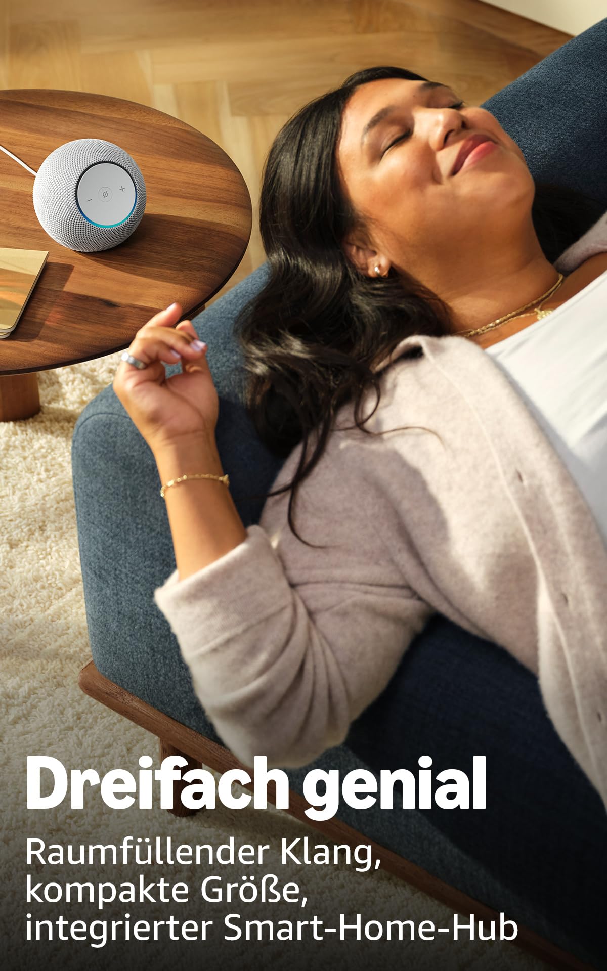 Amazon Echo Dot Max (latest generation), speaker with room-filling sound and integrated smart home hub, white, with Alexa+ Early Access - MA49CA