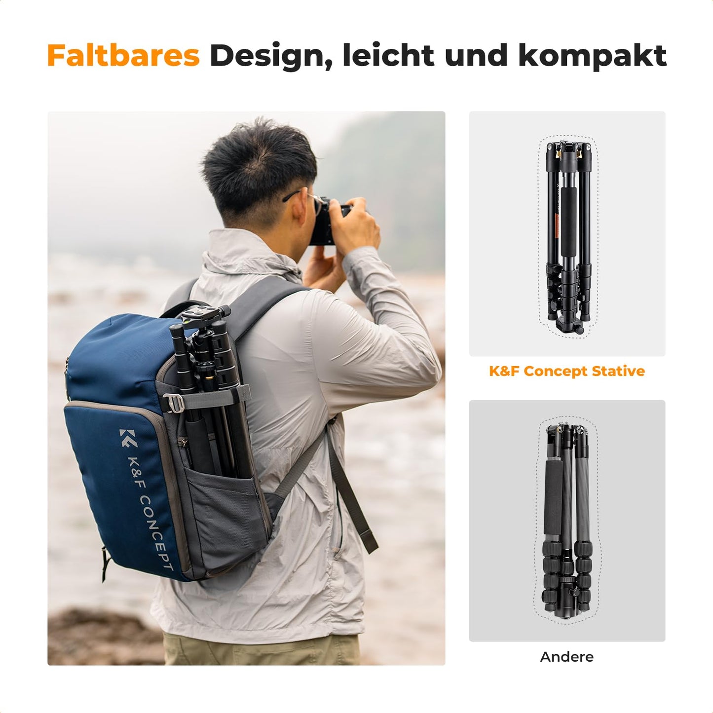 K&F CONCEPT camera tripod, 184cm mobile phone camera tripod, lightweight tripod with mobile phone holder and remote shutter release, portable photo tripod for camera and smartphone, aluminum tripod with 2 quick-release plates - TM2324