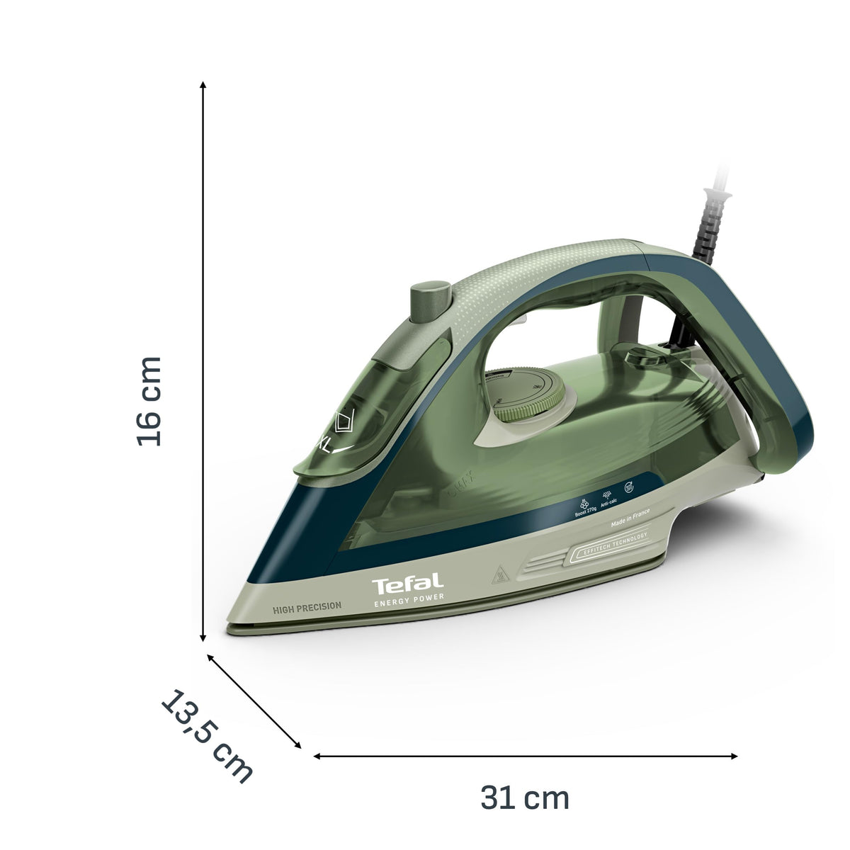 Tefal Energy Power Fier de călcat cu abur, controlul aburului prin apăsarea unui buton - FV6884E0