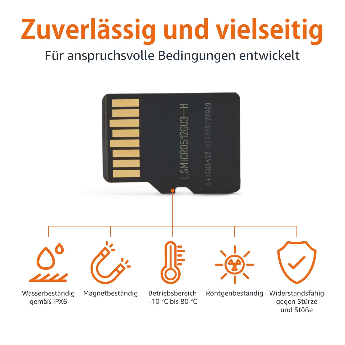 Amazon Basics 512GB microSDXC Card with Adapter, Read Speed up to 200MB/s, Pack of 1 - LSMICRO512GU3-H