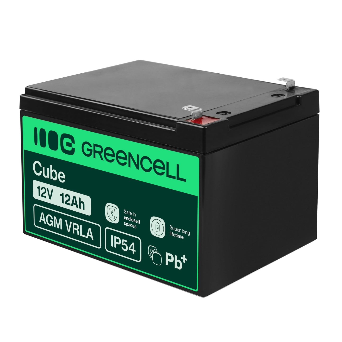Green Cell AGM 12V 12Ah Battery VRLA Lead Battery Lead Battery Replacement Battery Gel Battery Battery Cycle Resistant Unmanned Toys, Electric Toys, Alarm, Emergency Power, Children's Vehicles, Children's Quad, Black - AGM07