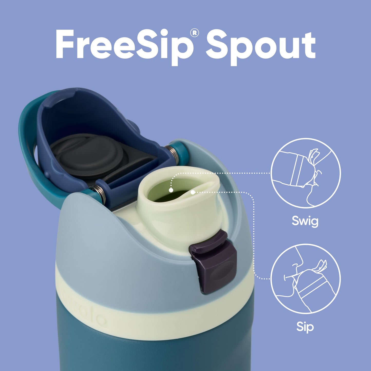 Owala FreeSip Insulated Stainless Steel Drinking Bottle with Straw, 710ml - BPA Free, Ideal for Sports, Fitness, Outdoor and Travel, Denim - C06060