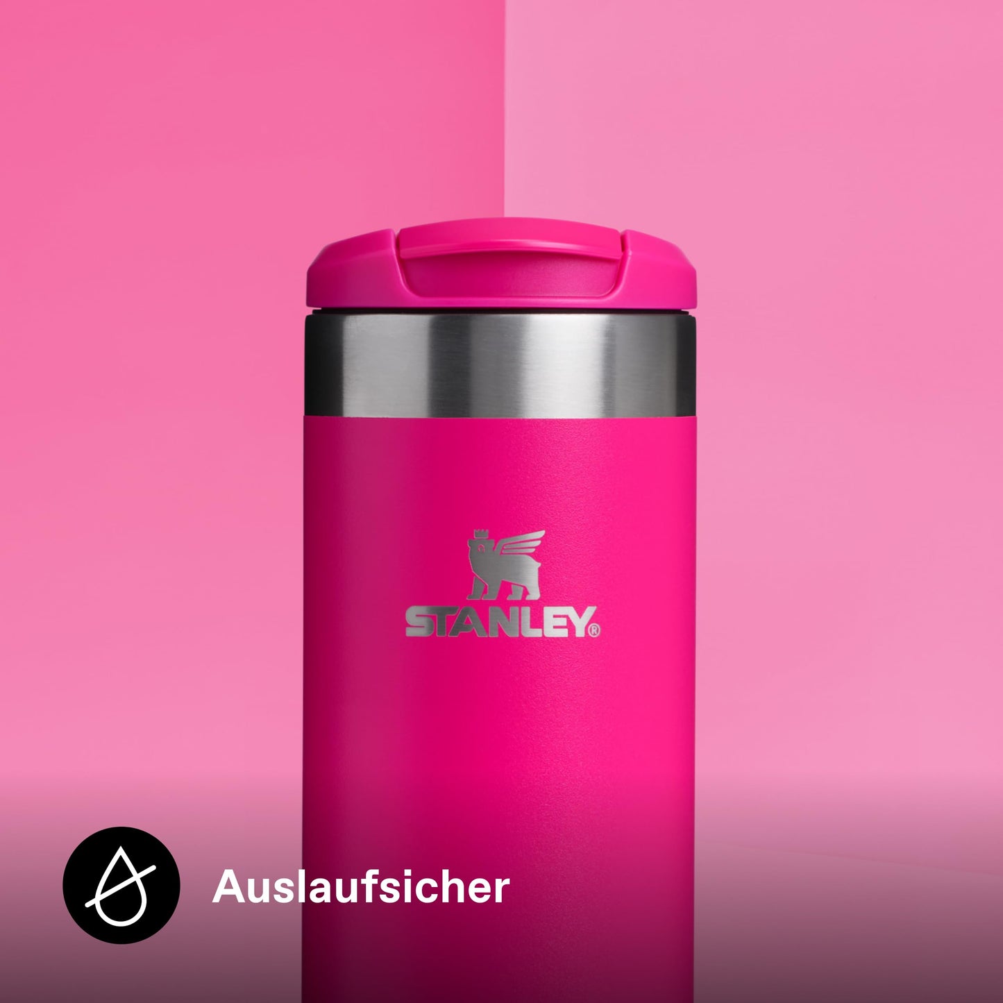 Stanley 1913 Aerolight Transit Thermo Mug 0.35L - Keeps Hot for 4 Hours - Dishwasher Safe - Coffee Mug To Go Leak-Proof - Compatible with Common Car Drink Holders - Thermos Flask - Pink - 100000004555