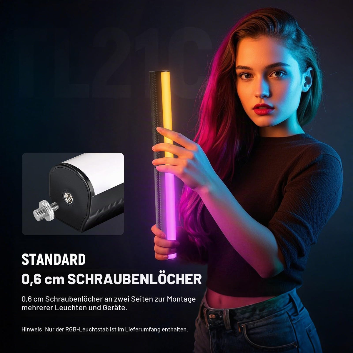 NEEWER RGB Light Stick with Table Tripod, APP controlled magnetic handheld photography video light stick, 2500K-8500K dimmable CRI95+ 17 scenes full-color LED tube bar for Vlog, 2550mAh battery TL21C
