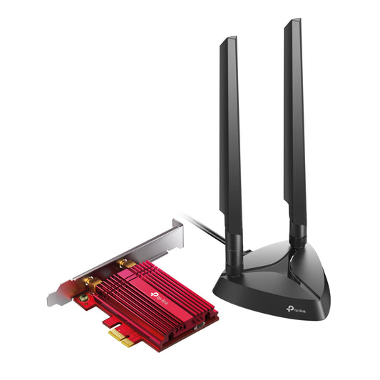 TP-Link Archer TXE75E Wi-Fi 6E WLAN PCIe network card with Bluetooth 5.2, 5400 Mbps, WPA3, Inter chipset with 2 removable antennas, Win 11/10