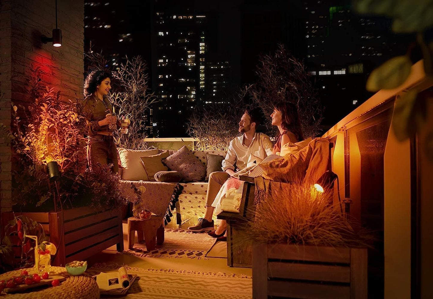 Philips Hue White & Color Ambiance Lily garden spotlight basic set of 3 (1,770 lm), dimmable outdoor lights with 16 million colors, smart light control via voice or app, black - 1741430P7