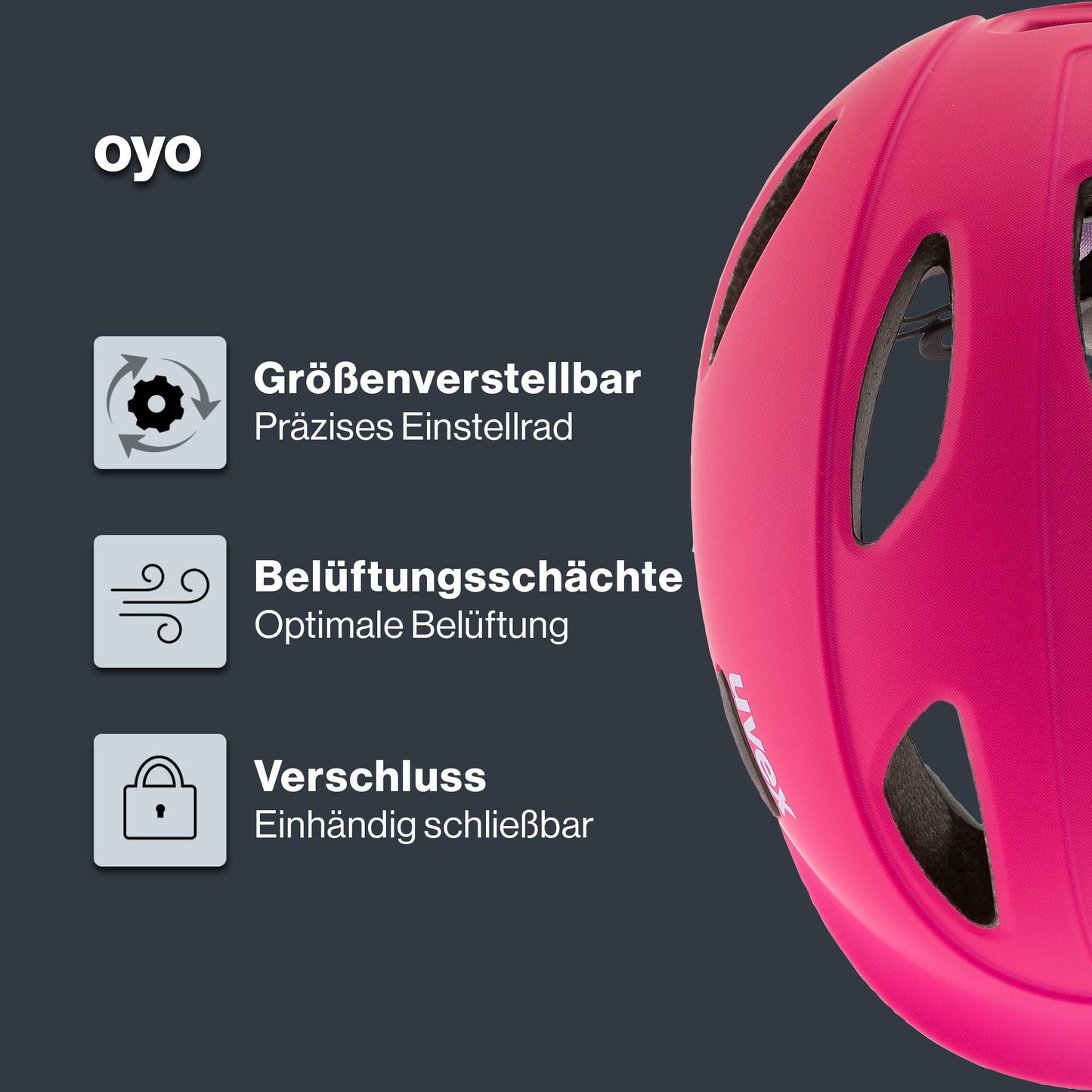 uvex OYO children's bicycle helmet, Berry - Purple matt, 50-54 cm - S4100490617