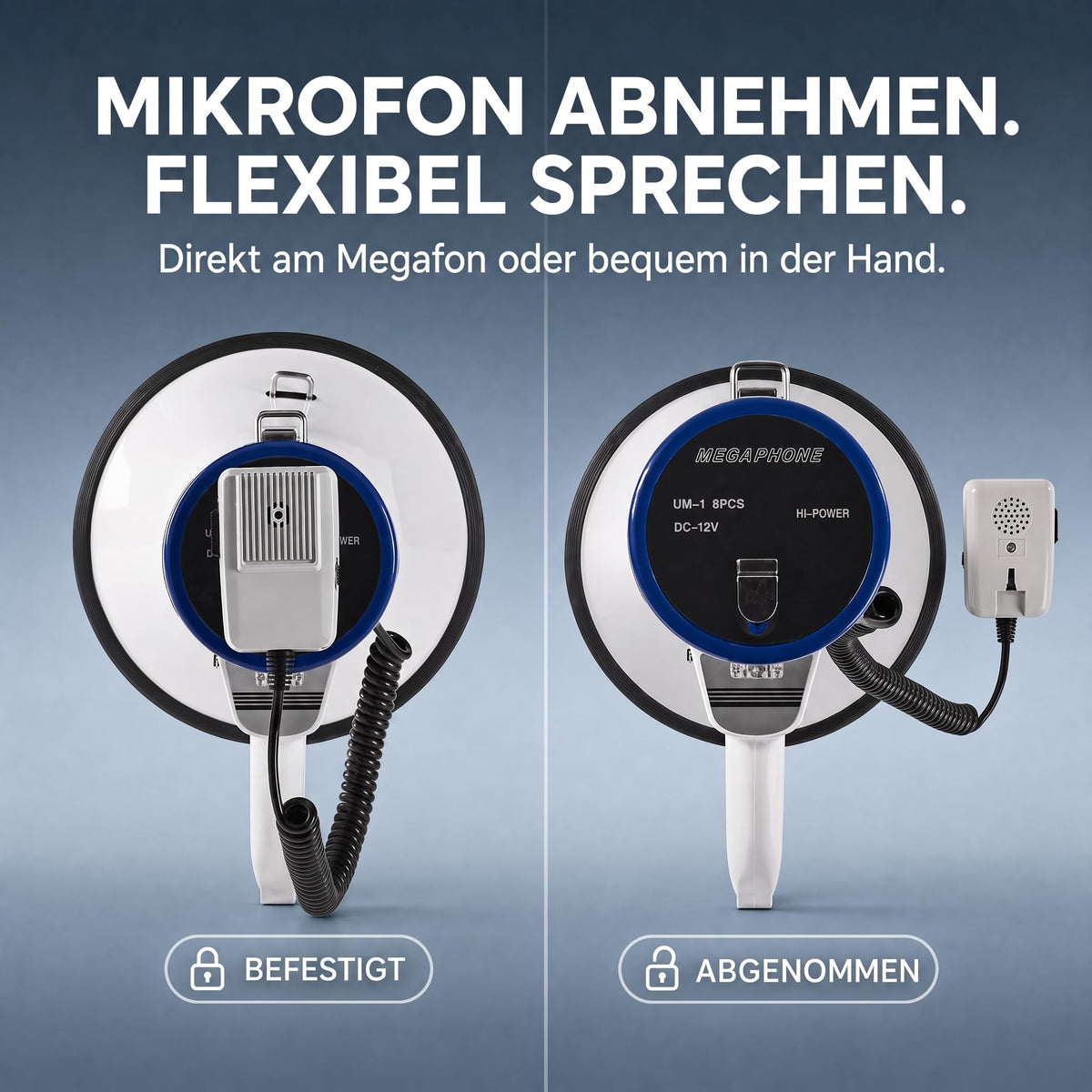 Nedis Megafon - Sirenă Poliție, Încurajare Sport, Megafon Copii - albastru-alb - MEPH200WT