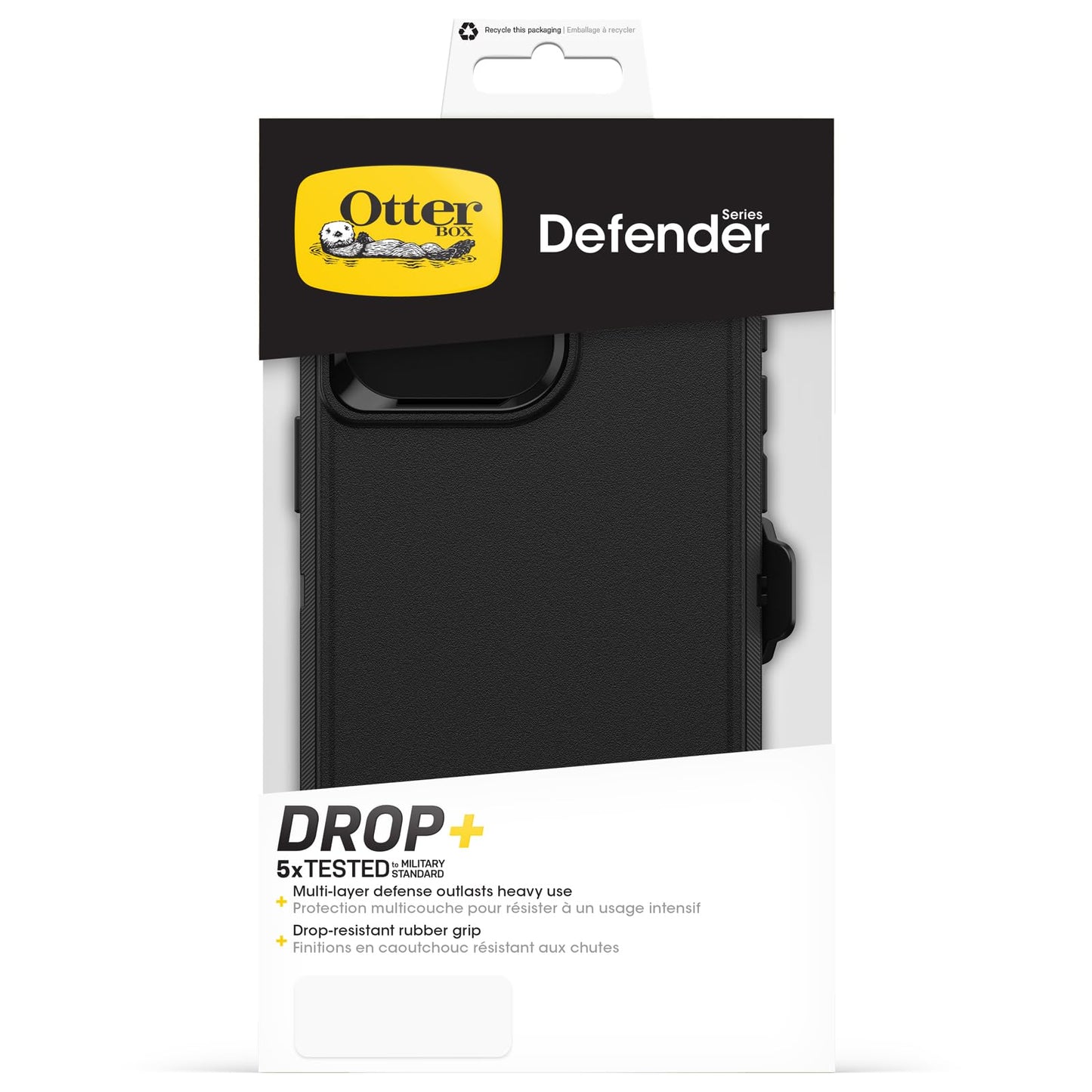 OtterBox Defender Case for iPhone 15 Pro Max, Shockproof Drop Proof Ultra Heavy Duty Protective Case 5X Military Grade Tested Black - 77-92549