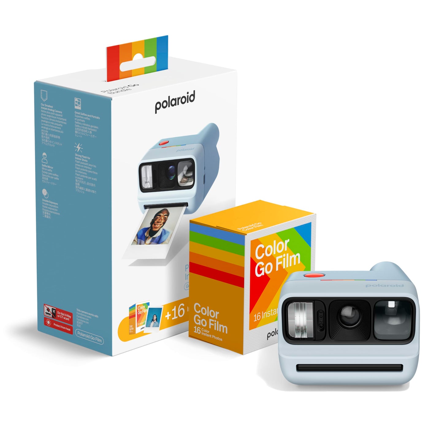 Polaroid - Bundle Instant Camera Go Gen 3 Light Blue + Go Color Film (16 Photos) - 006653