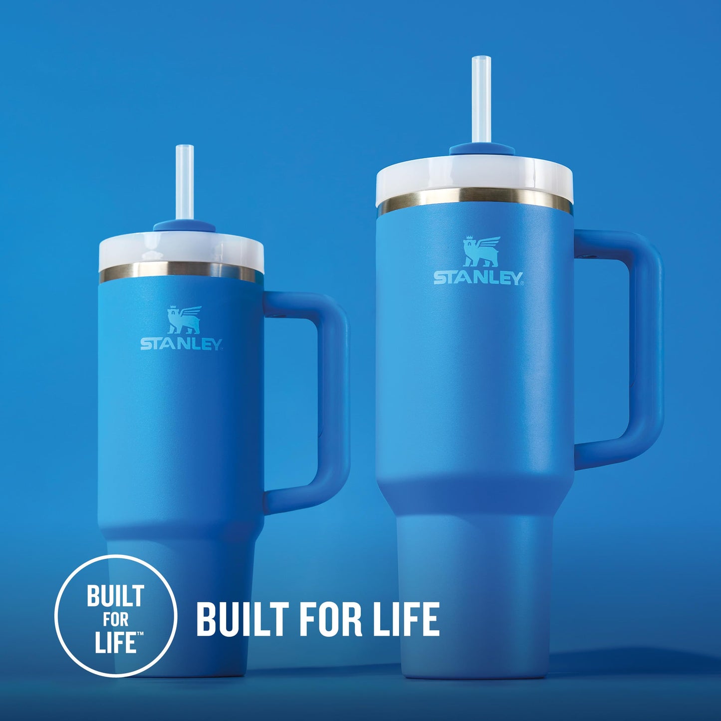 STANLEY 1913 Quencher H2.0 Flowstate Drinking Bottle with Straw 0.89L - Thermo Mug Cools for 9 Hours - 40 Hours Ice Cooled - Thermos Bottle BPA Free - Stainless Steel Drinking Cup - Azure - 100000143569