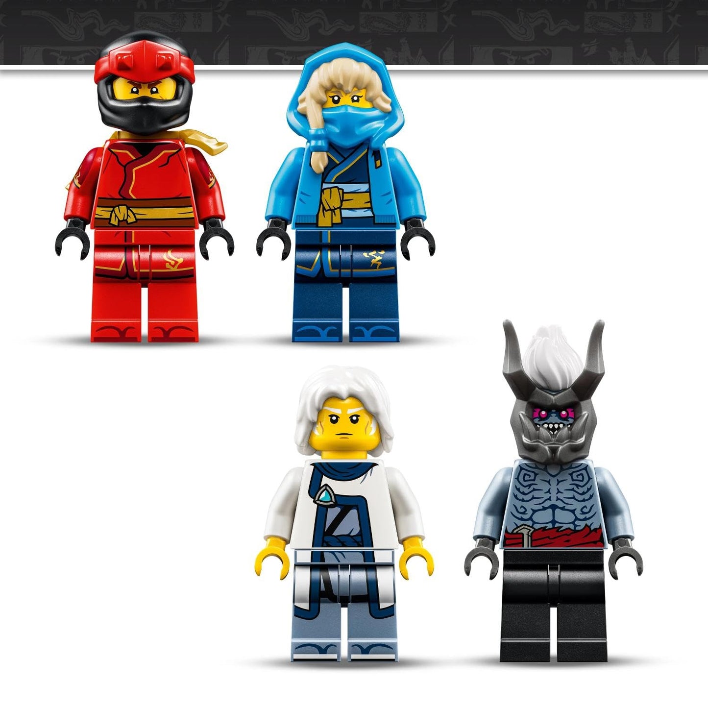 LEGO NINJAGO Showdown on the Dragon Blade - Ninja toy with dragon, mech action figure & 4 minifigures with katanas - children's room decoration - gift idea for ages 9 and up and fans - 71871