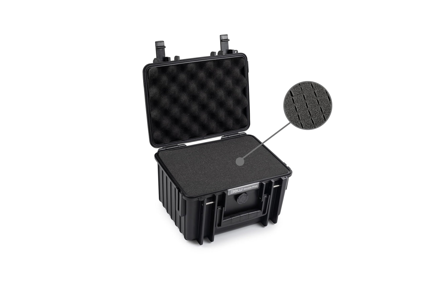 B&W International multi-purpose case Outdoor 2000 (PP.66) black - with cube foam - waterproof (IP67), dustproof, impact-resistant, extremely robust - 2000/B/SI