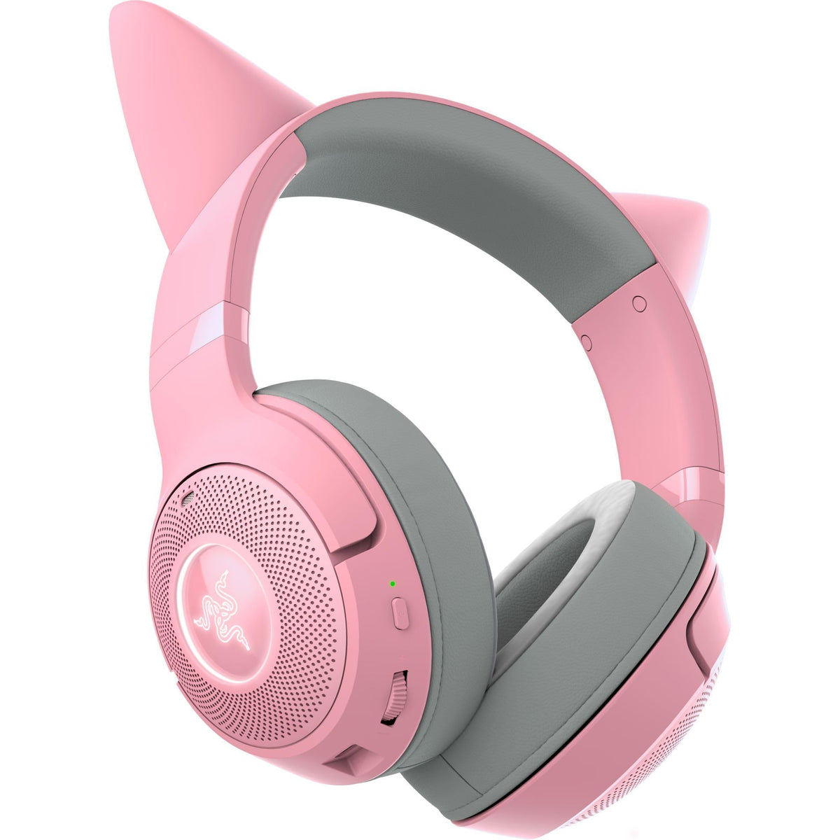 Razer Kraken Kitty V2 BT - Cască de gaming wireless Bluetooth RGB cu urechi de pisică luminoase (Bluetooth 5.2 cu mod de gaming, drivere TriForce de 40mm) Quartz - RZ04-04860100-R3M1