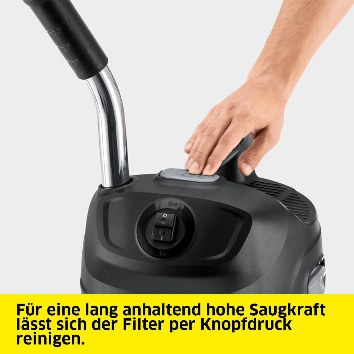 Kärcher Ash Vacuum AD 2, rated power consumption: 1000 W, metal container: 14 l, suction hose: 1.2 m, integrated filter cleaning, flat pleated filter, metal coarse dirt filter - 1.629-711.0