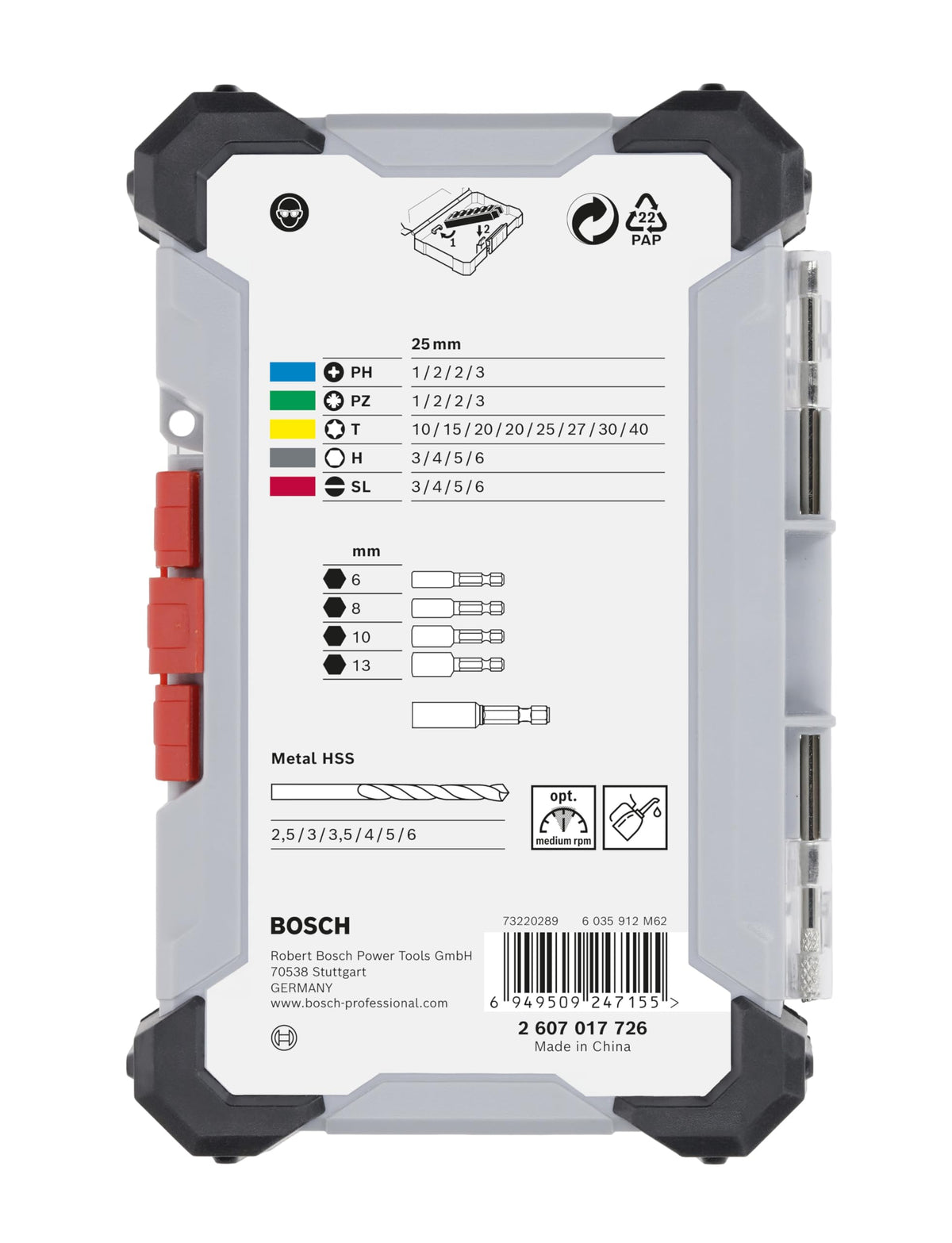 Bosch 35x Extra Hard Screwdriver Bit and Metal HSS Drill Bit Set, Display, 35 - 2607017726