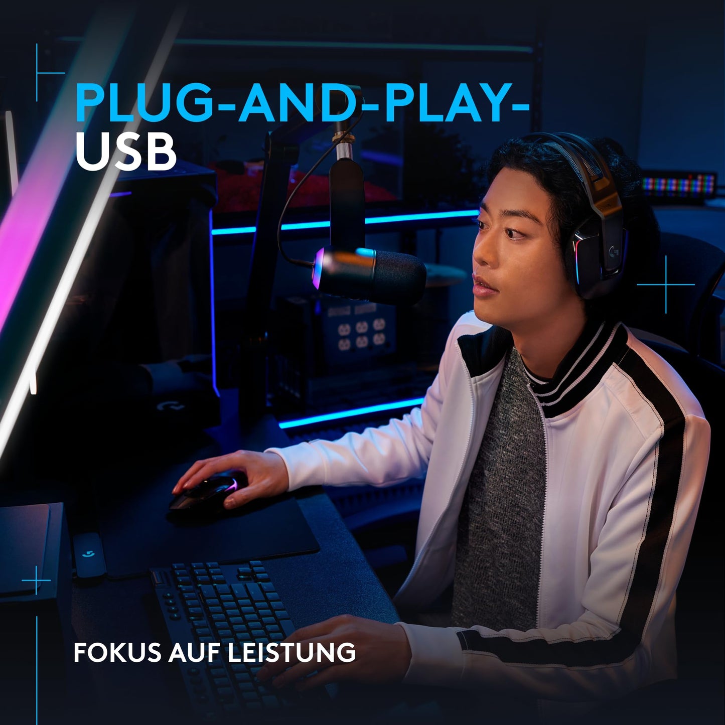 Logitech G G733 Lightspeed Wireless Gaming Headset & Yeti GX Dynamic RGB Microphone Kit with Lightweight Wireless & Streaming, G HUB Control, Plug and Play via USB, PC/Mac