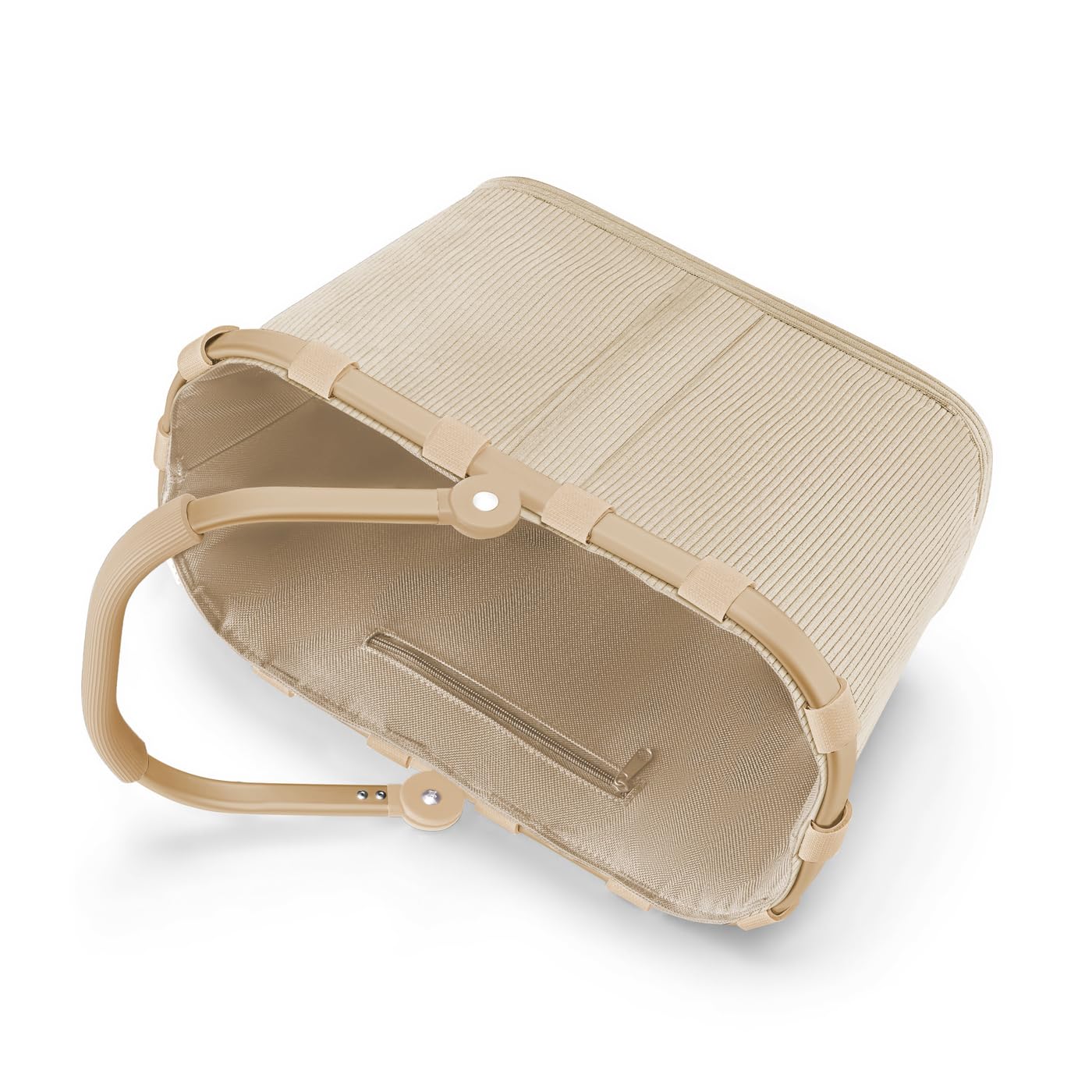 Reisenthel carrybag XS frame cord sand – Stable shopping basket with practical inner pocket – Elegant and water-repellent design - BN6053