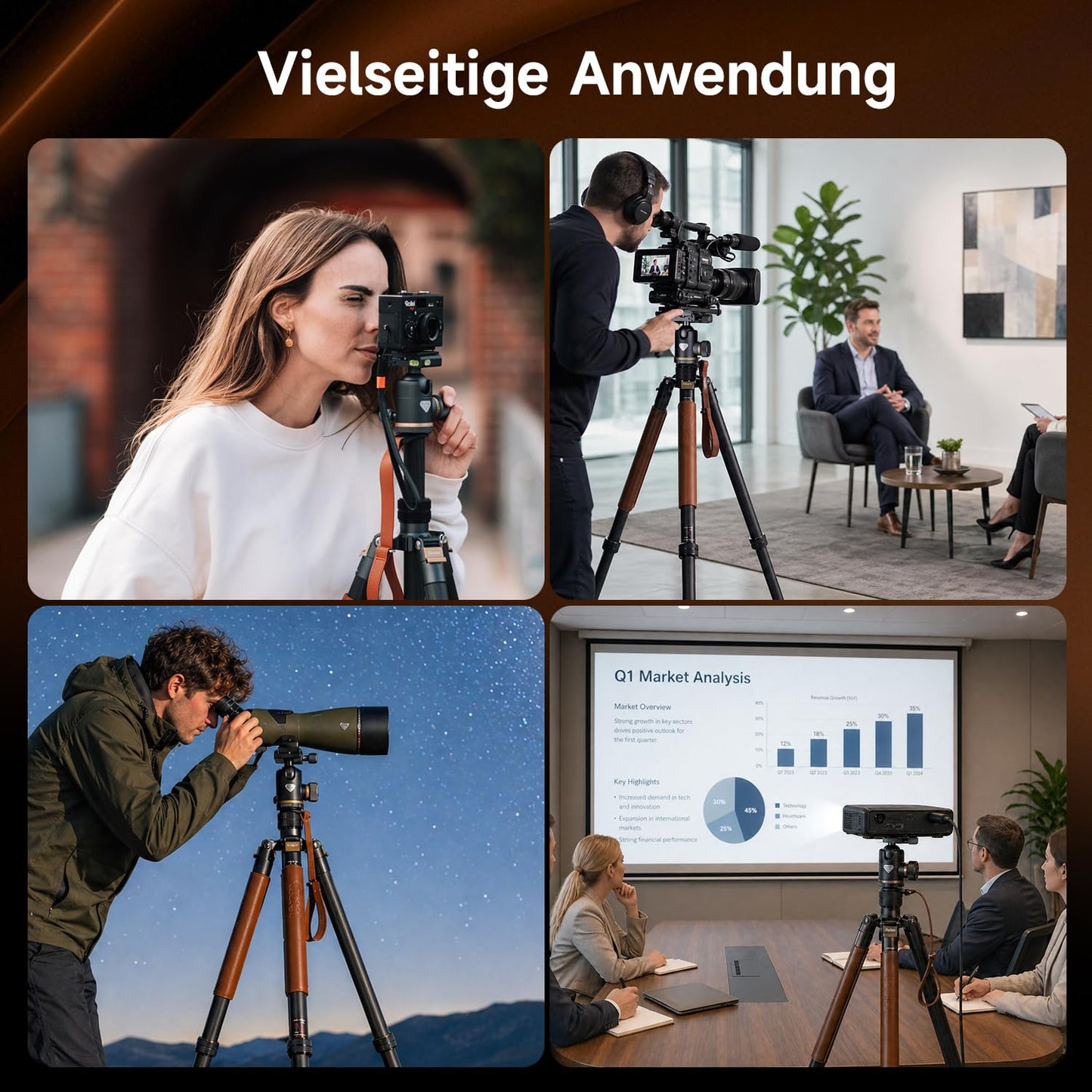 Rollei Camera Tripod C6i Carbon Heritage 174cm Tripod Camera 360° Ball Head Arca Swiss Compatible Tripod with Monopod Function Photo Tripod for DSLR & Smartphone, Camera Tripod Camera Tripod - 21662