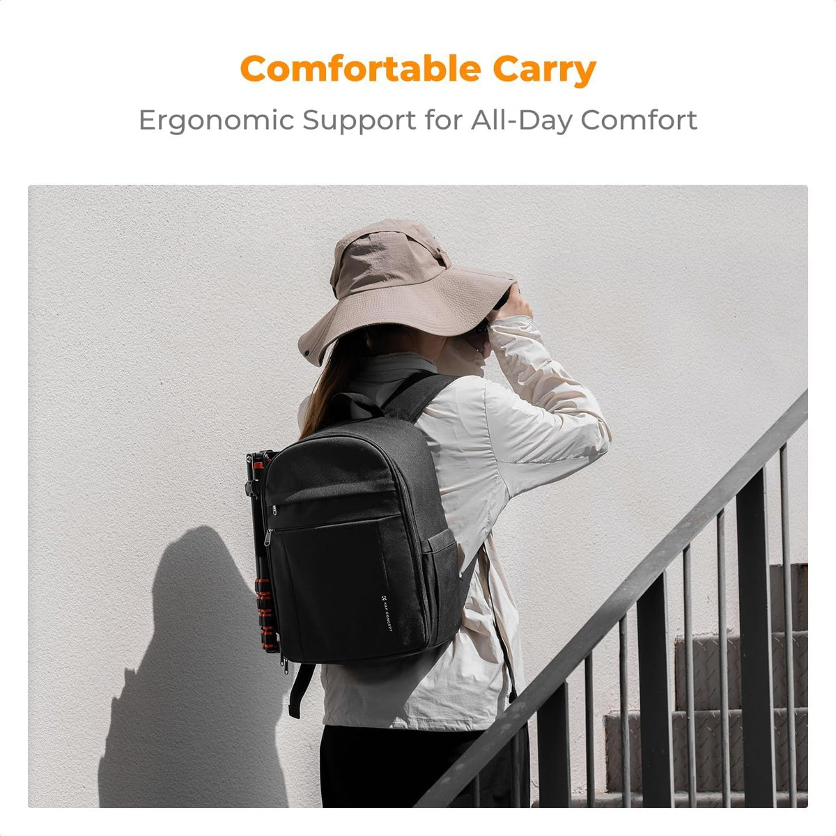 K&F CONCEPT camera backpack photo backpack compact & lightweight with rain cover - KF13.223