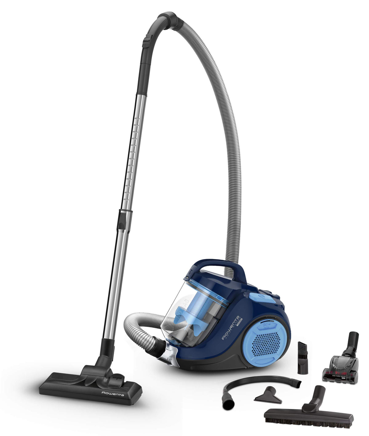 Rowenta Swift Power Cyclonic Bagless Vacuum Cleaner, 900 Watts, powerful suction, 1.2 L dust container, high filtration, large area coverage, bagless vacuum cleaner with cord, blue, RO2981EA - 7211004084