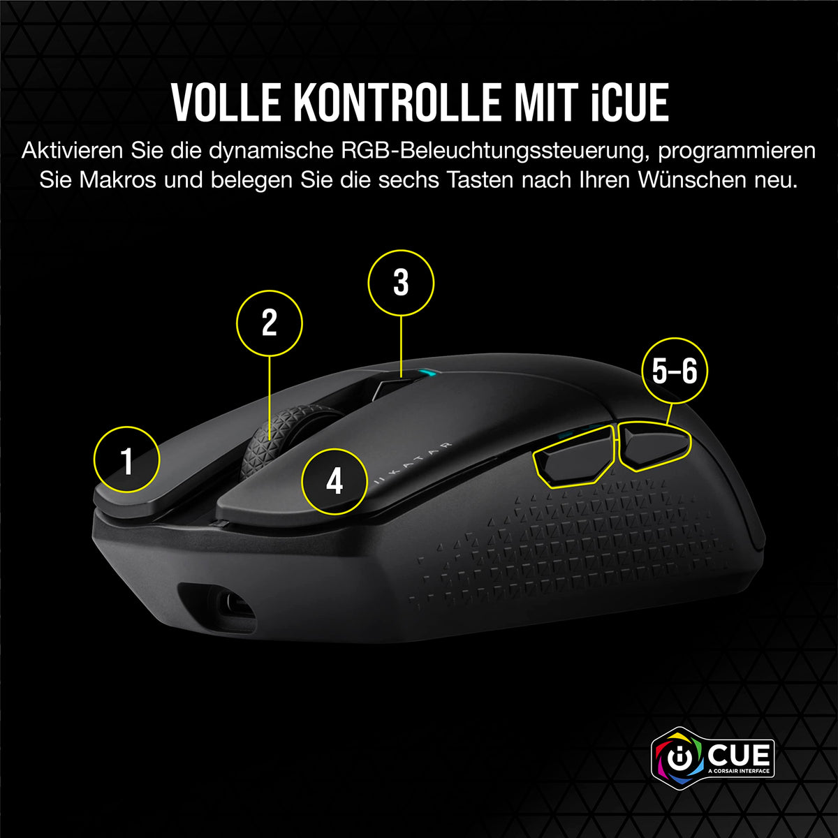 Corsair KATAR Elite Wireless Ultraleichte FPS Gaming Maus - Schwarz - CH-931C111-EU