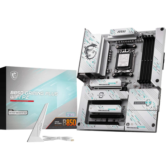 Placă de bază MSI B850 Gaming Plus WiFi PZ, ATX - Suportă procesoare AMD Ryzen 9000/8000/7000, AM5 - Memorie DDR5 Boost 8200+ MT/s (OC), PCIe 5.0 x16, M.2 Gen5, Wi-Fi 7, 5G LAN - 7E75-001R