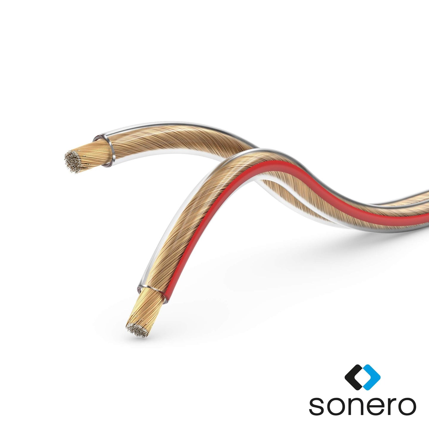 sonero® 50 meters 2x2.50mm² CCA speaker cable / speaker cable, color: transparent - S-SC2250T-50