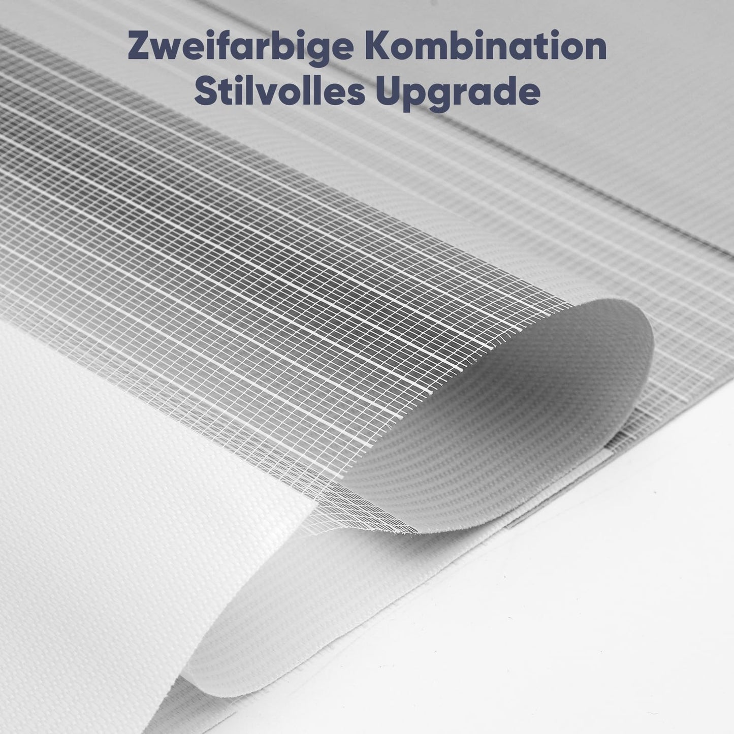 Sekey double roller blind Klemmfix without drilling for windows, two-tone double roller blind 60 cm wide, duo roller blind sun protection, 60x210cm, white & light gray - BL-7113