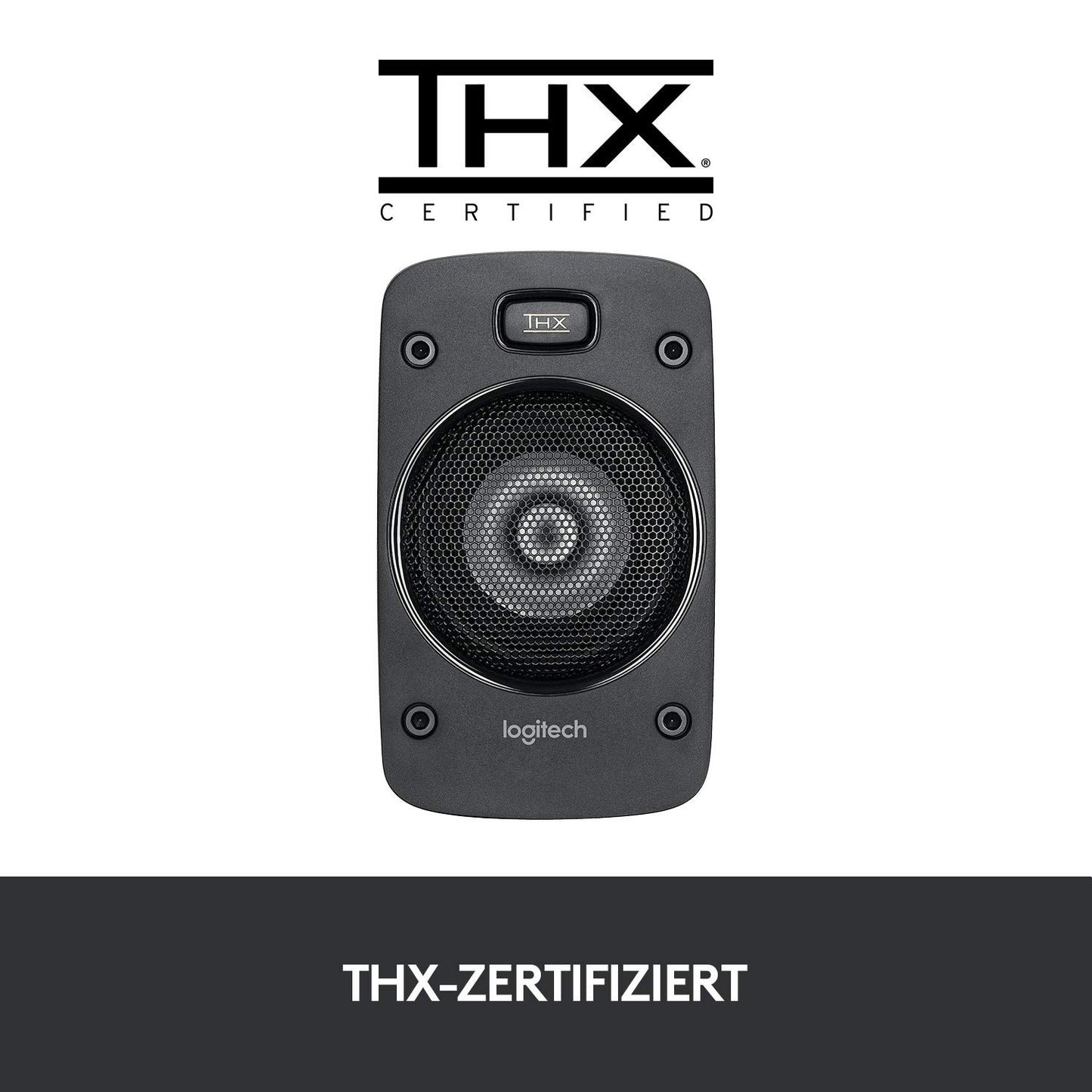 Logitech Z906 5.1 Sound System, speakers with 1000 watt surround sound, THX, multiple audio inputs, remote control, EU plug, PC/PS4/Xbox/stereo system/TV/smartphone/tablet - black - 980-000468