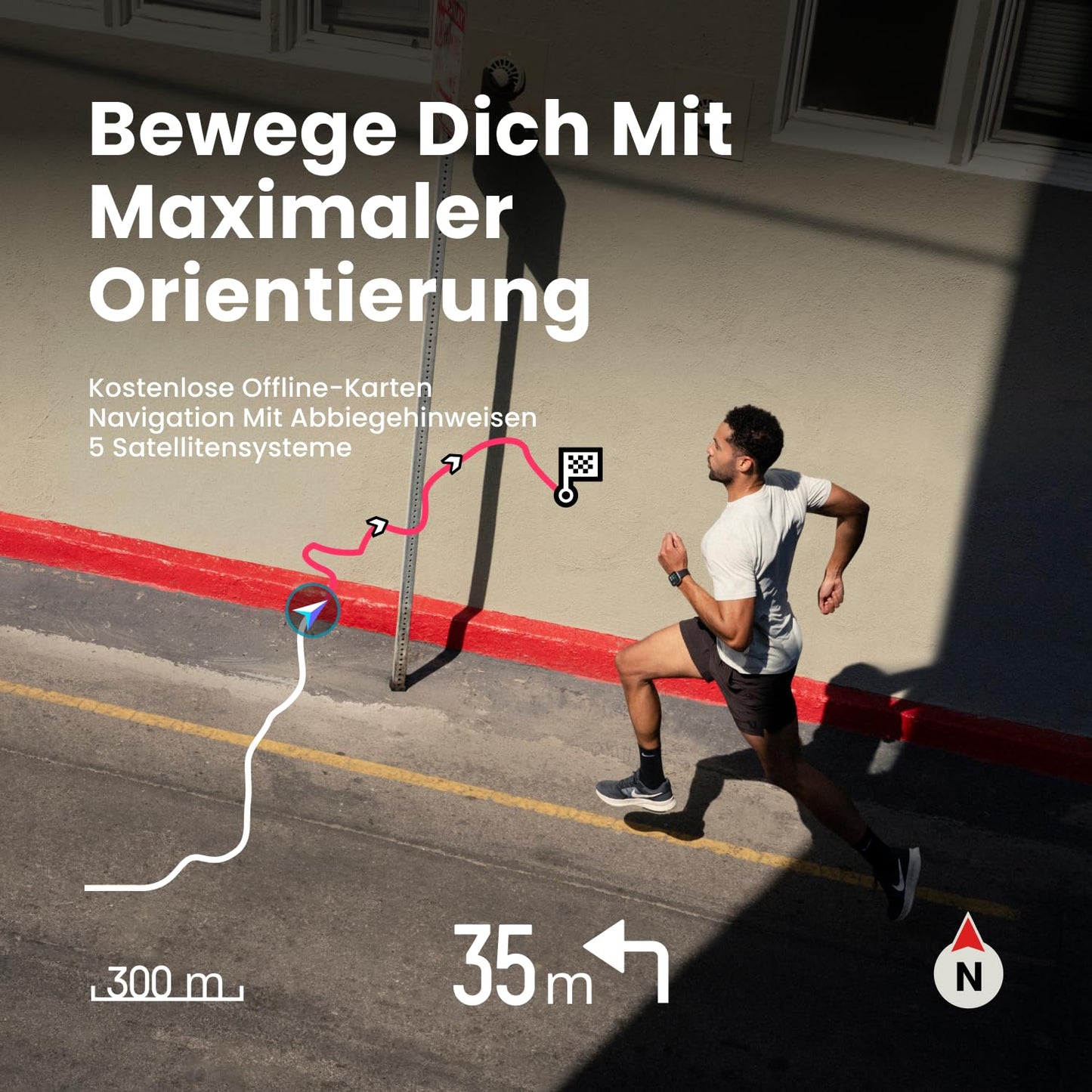 Amazfit Bip Max 50mm Smartwatch, 2.07" AMOLED display, 20 days battery life, GPS, 4GB memory, offline maps, fitness tracker, hybrid training, 150+ sports modes, HYROX mode, 5ATM for Android & iPhone - A2568