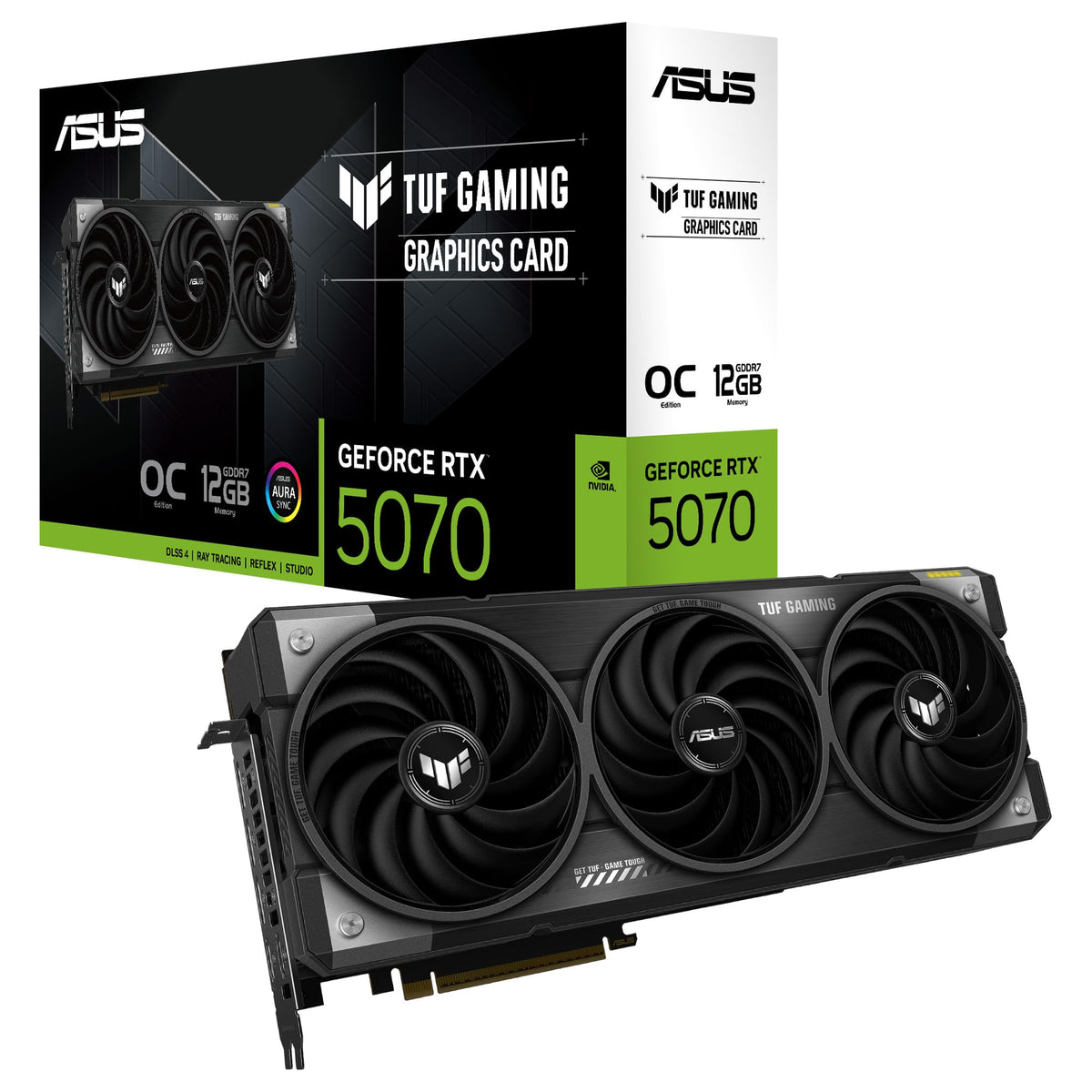 ASUS TUF Gaming GeForce RTX 5070 12GB GDDR7 OC Edition graphics card - 90YV0LZ0-M0NA00