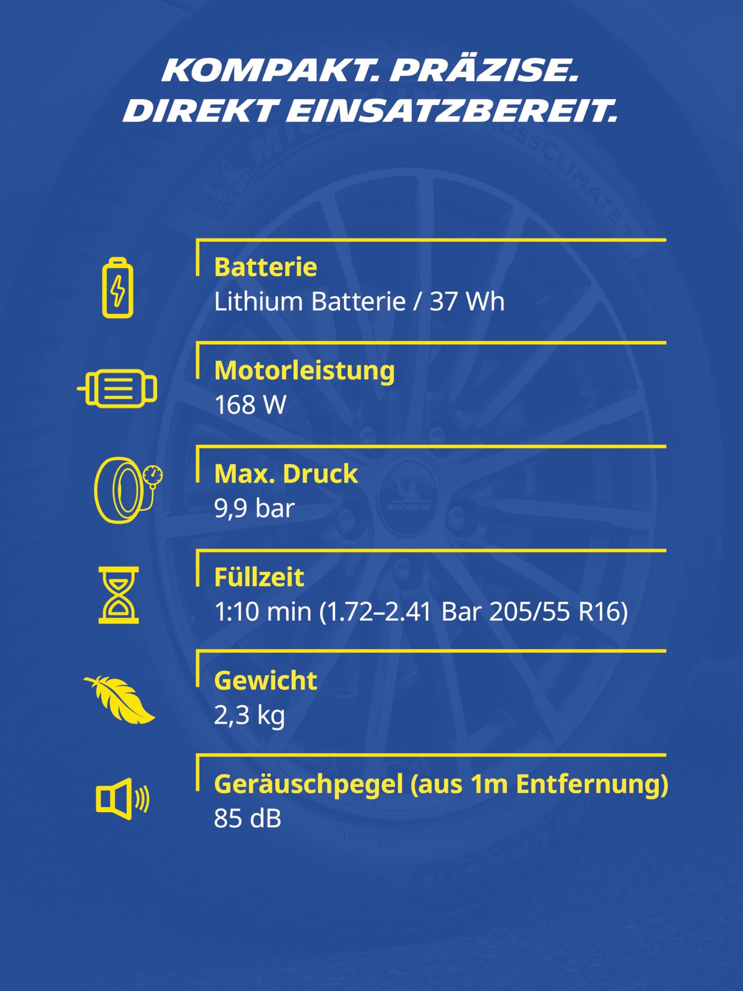 MICHELIN Air Power Max Hybrid battery compressor with jump starter & power bank - 61013