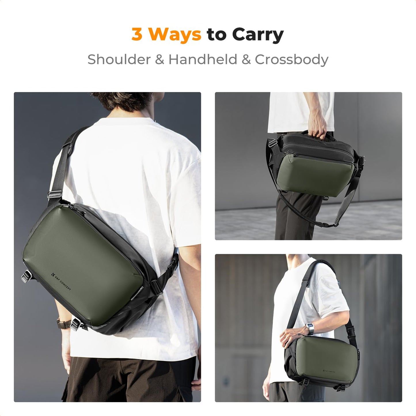 K&F CONCEPT Camera Backpack Shoulder Bag Square Bag Bags for Photographers Camera Rectangle Case Compatible with Canon/Nikon/Sony/DJI Mavic Drone Backpack (Large L) - KF13.177V2