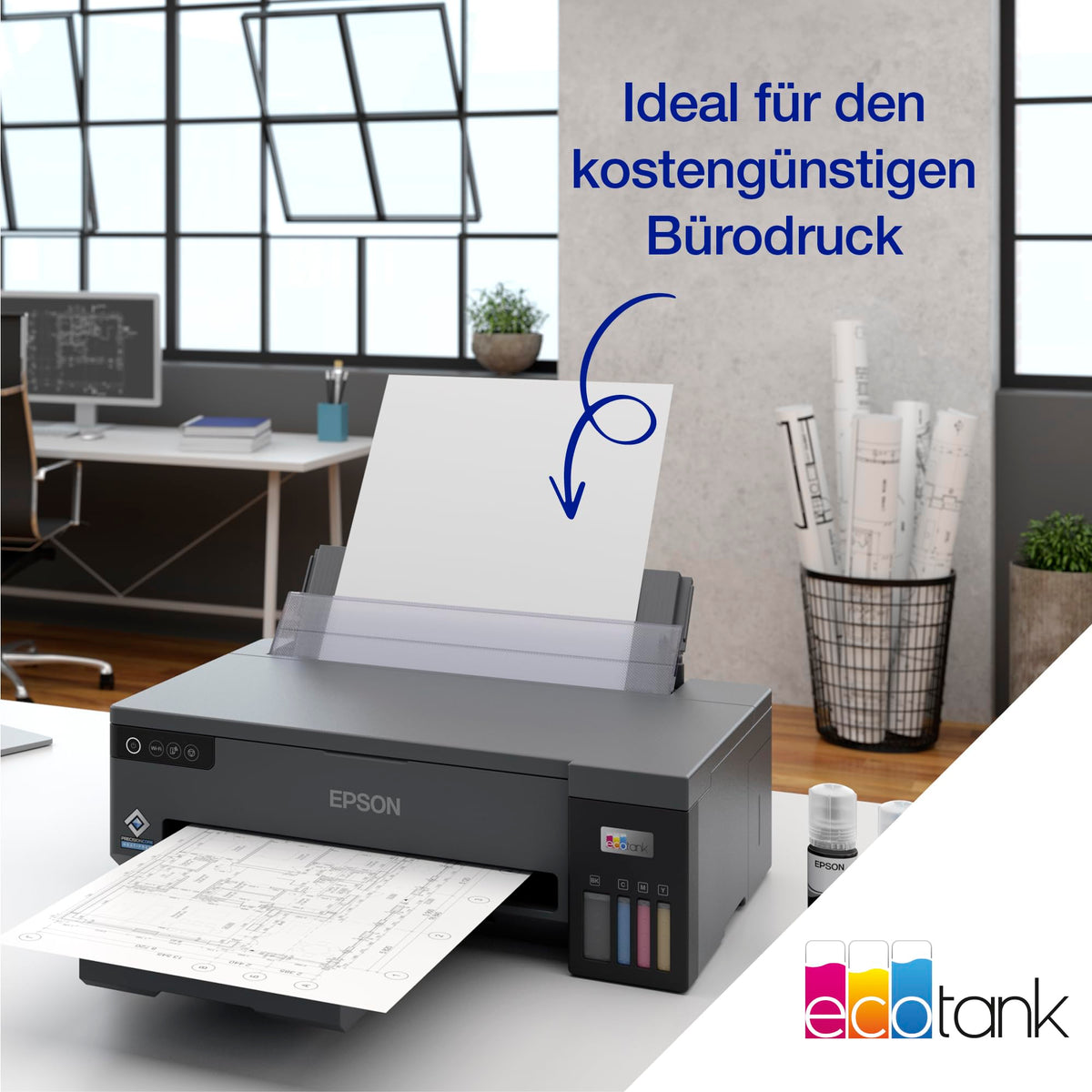 Epson EcoTank ET-14100 Ink Tank Printer | for Home & Small Offices | with Additional Black Ink | WiFi | A3+ | Printing | Includes Ink for up to 3 Years - C11CK39401